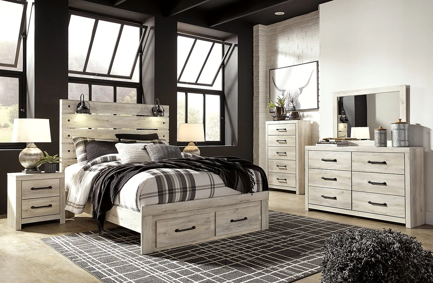 Naylon Queen Storage Bed - White - Image 4