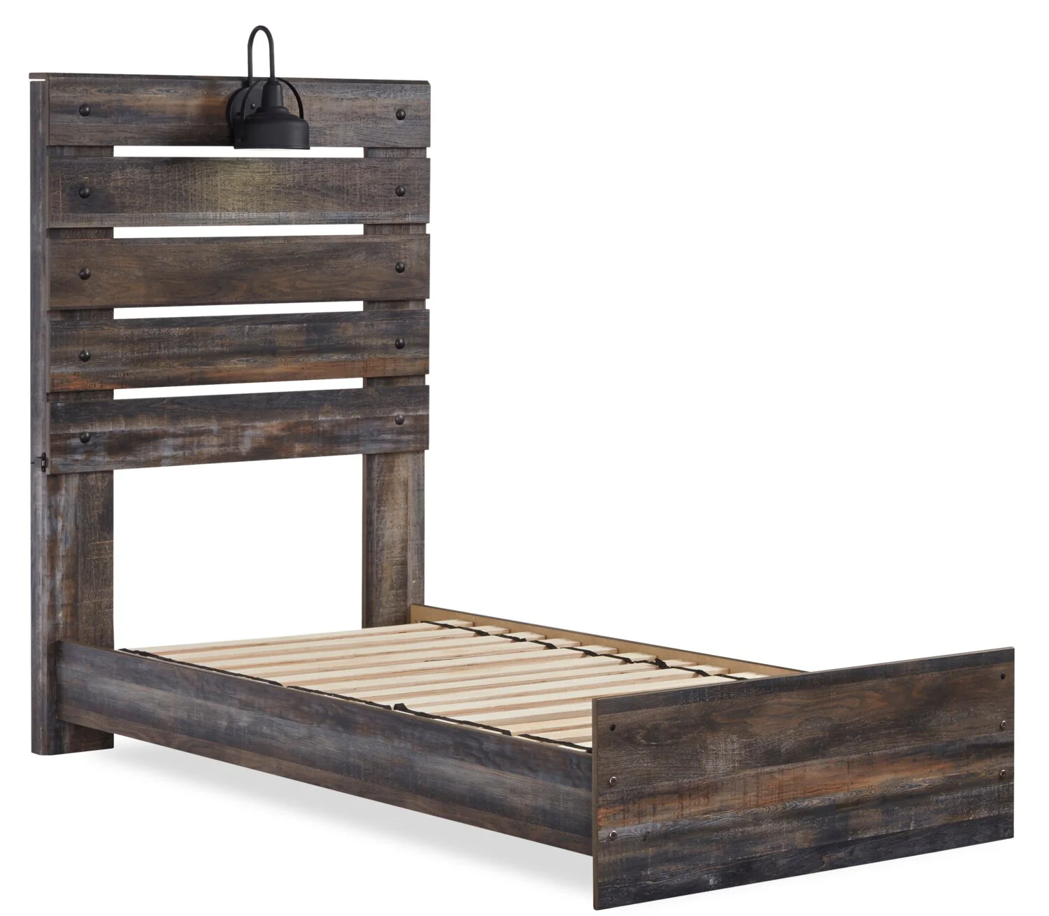 Naylon Twin Panel Bed - Brown - Image 3