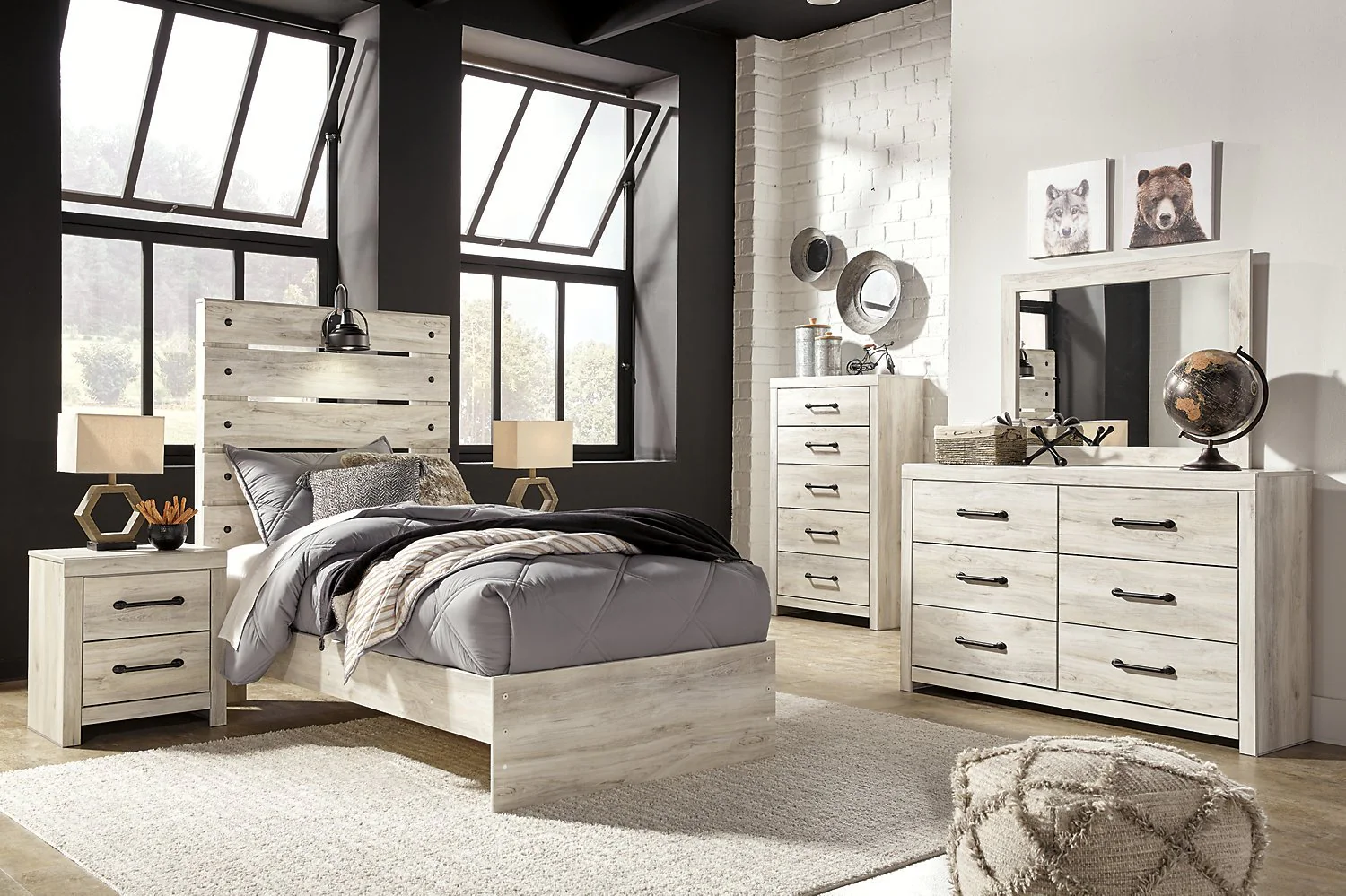Naylon Twin Panel Bed - White - Image 4