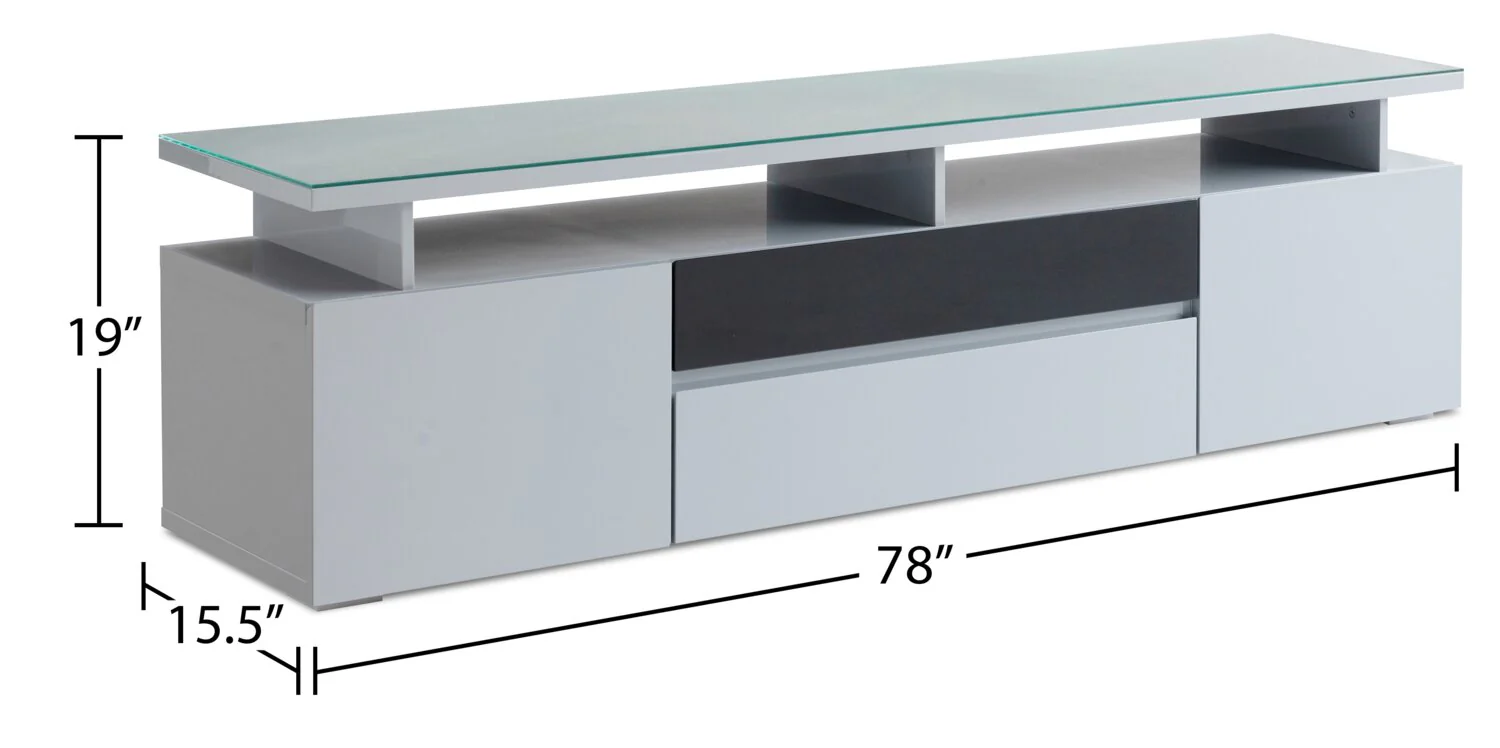 Odele 78" TV Stand - Grey - Image 7