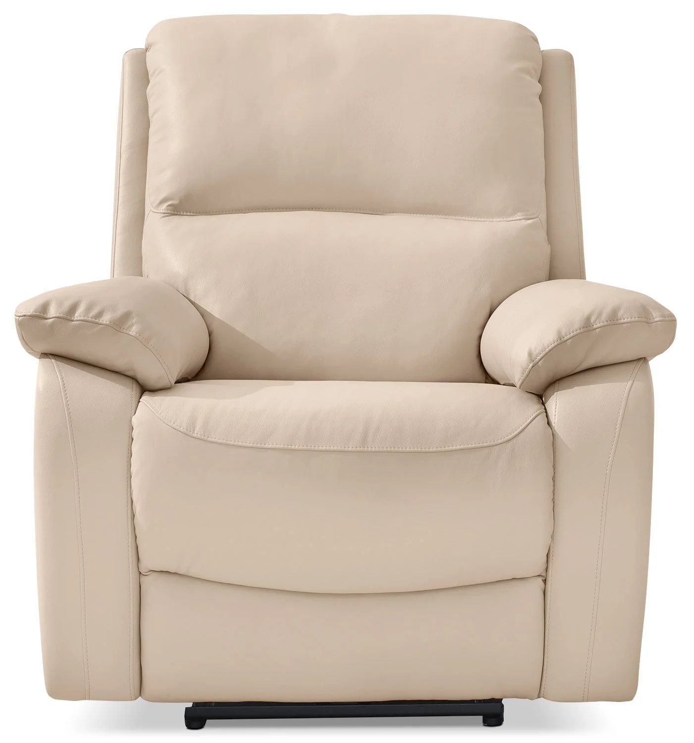 Orozco Genuine Leather Power Reclining Chair with Adjustable Headrest - Cream - Image 2