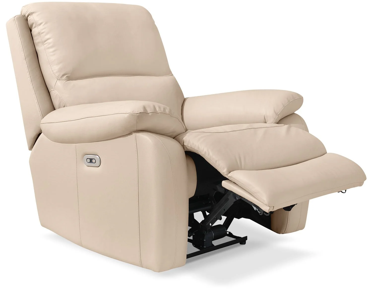Orozco Genuine Leather Power Reclining Chair with Adjustable Headrest - Cream - Image 3