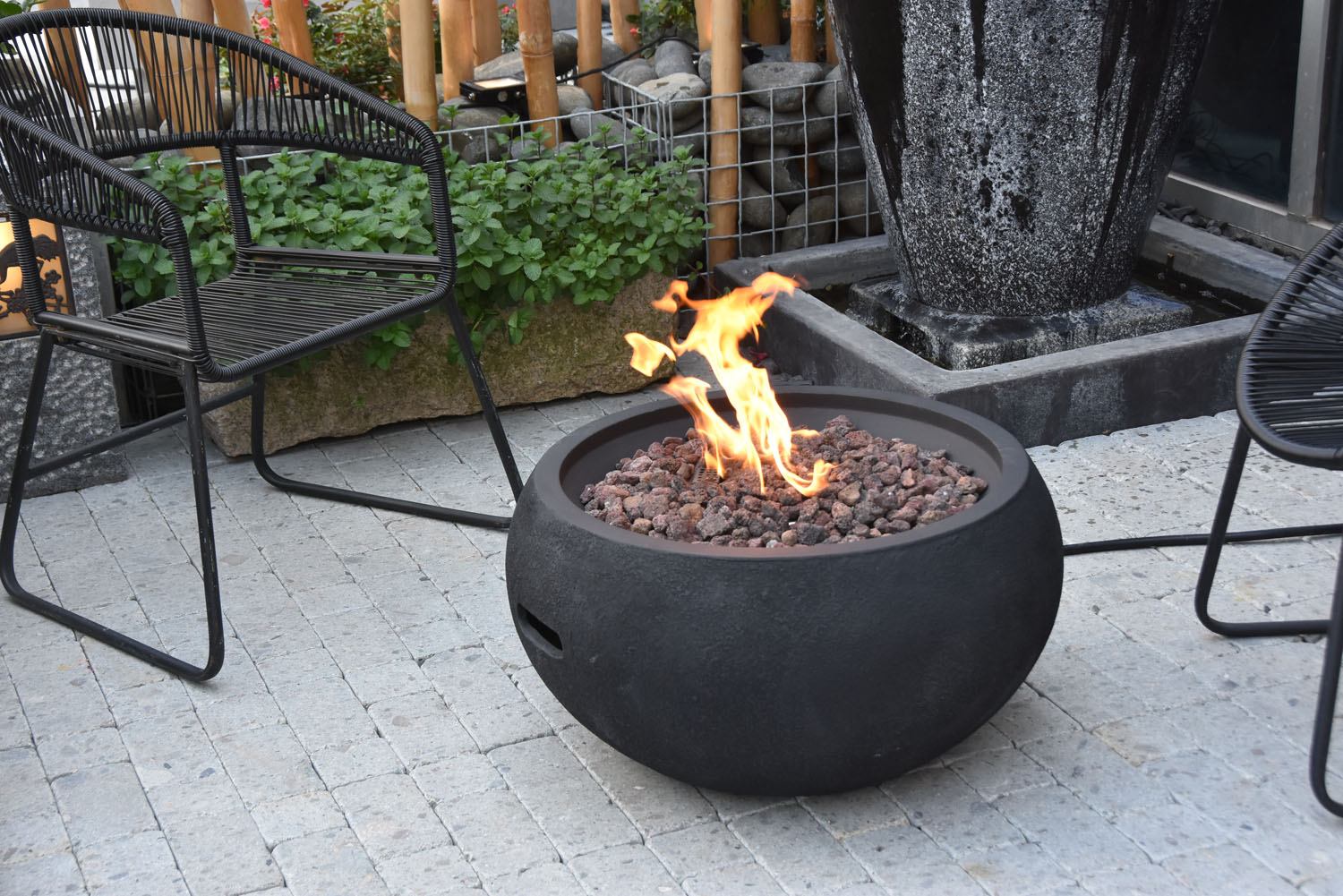 Pacaya Concrete Lava Stone Fire Bowl (Modeno) - Propane - Image 6