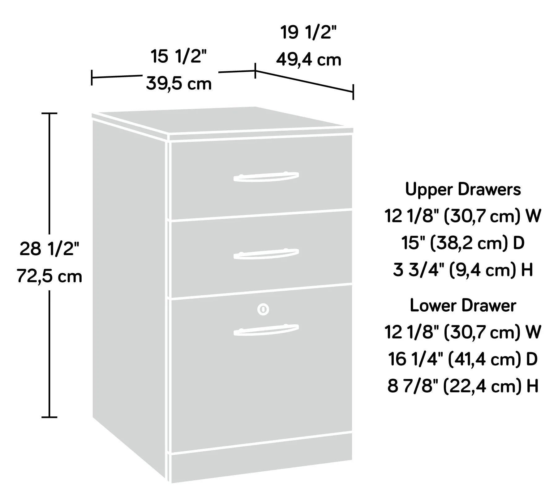 Palm Crest Commercial Grade 3-Drawer Filing Cabinet - Image 10