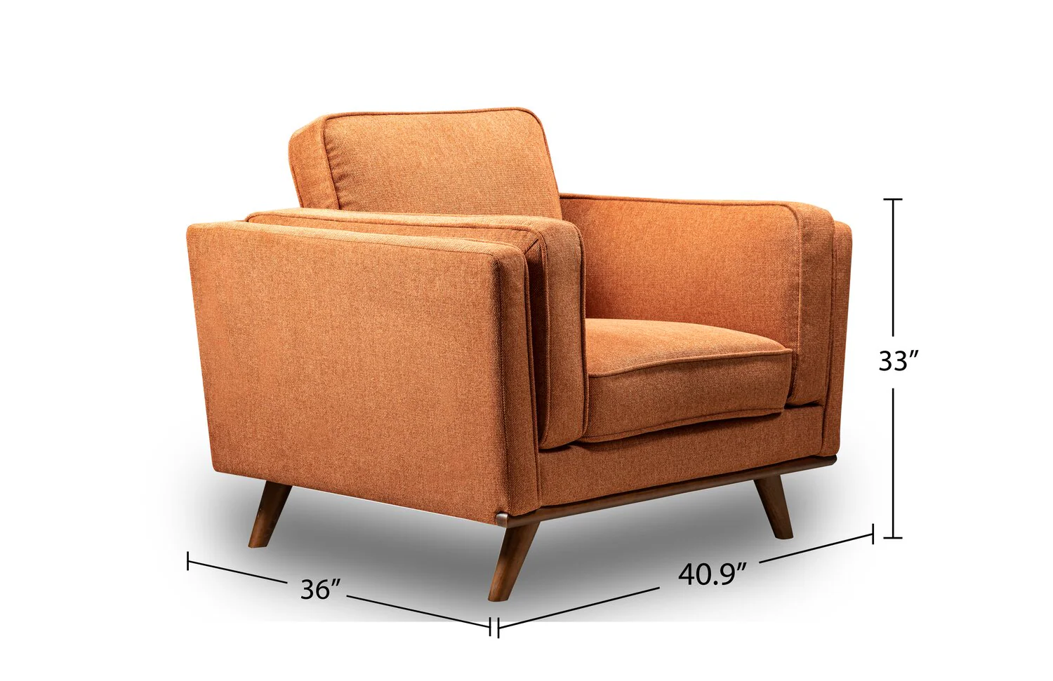 Patrice Linen-Look Chair - Orange - Image 10