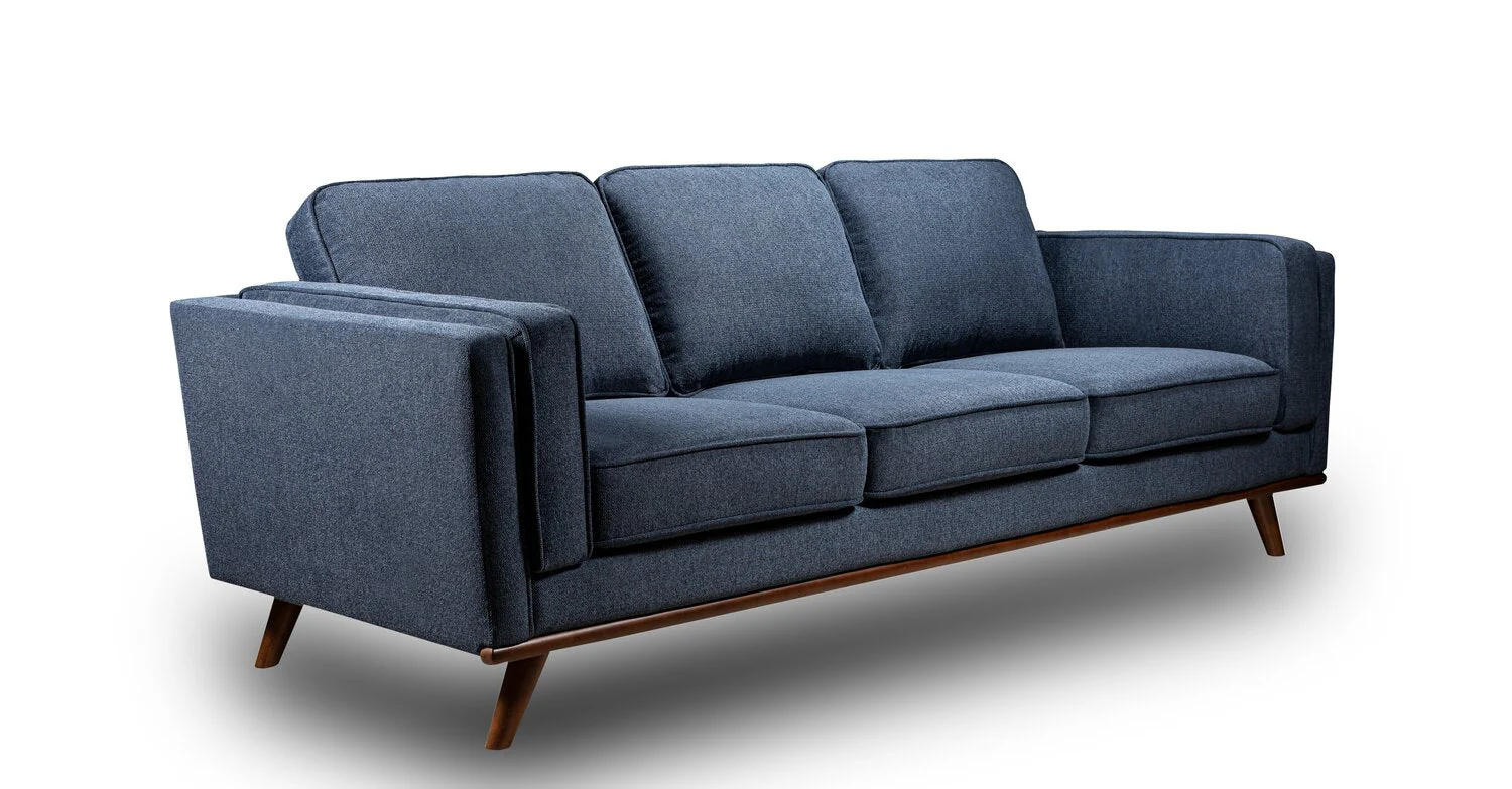 Patrice Linen-Look Sofa - Blue - Image 2
