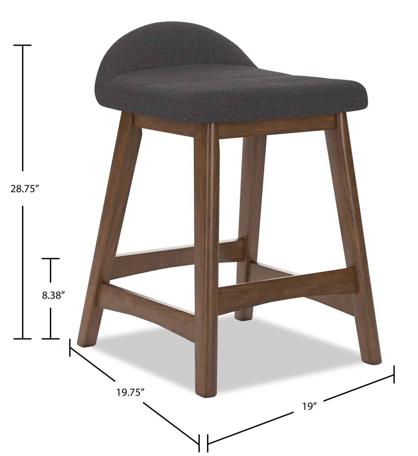 Pocono Counter-Height Stool - Charcoal - Image 11