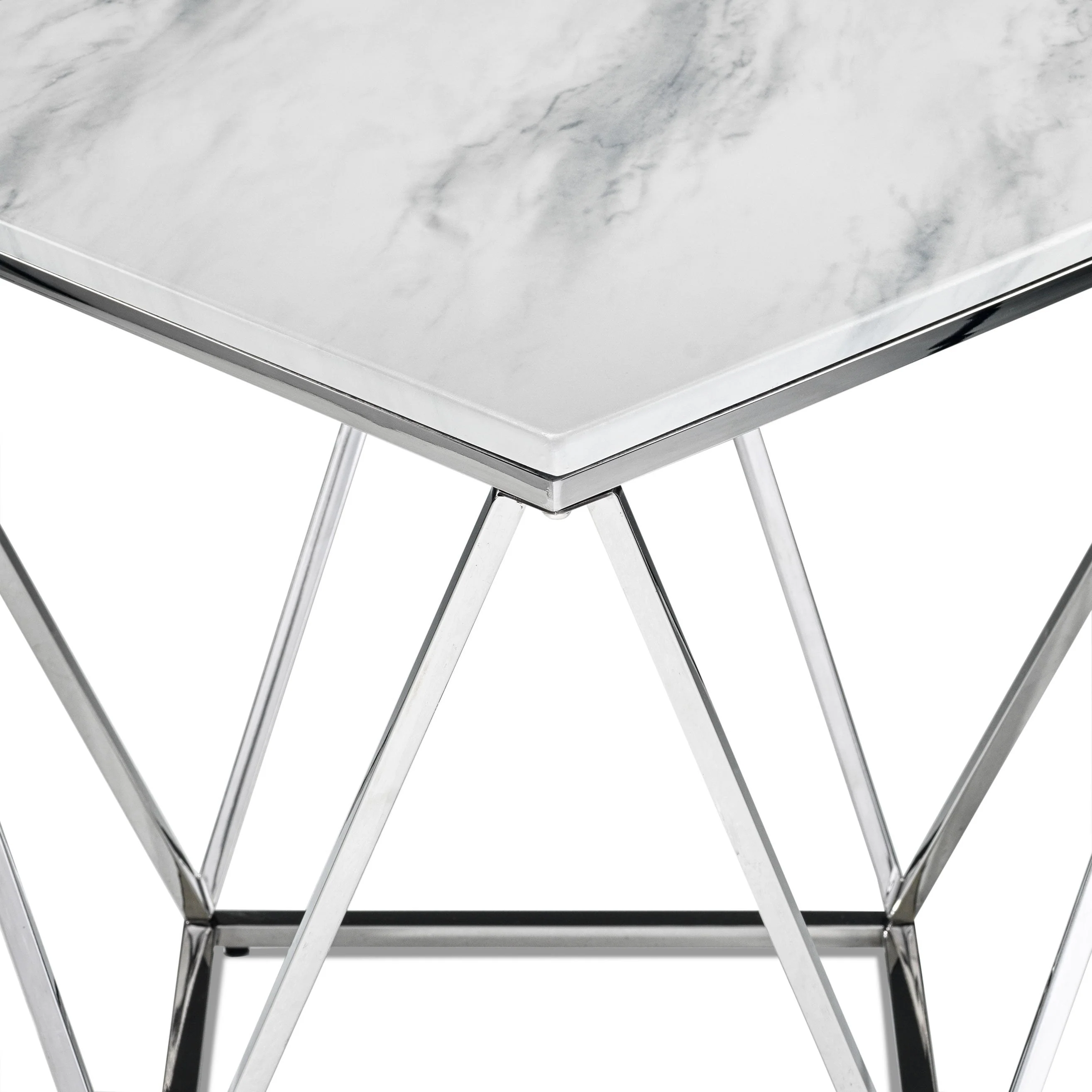 Raleigh Coffee Table - White/Chrome - Image 3