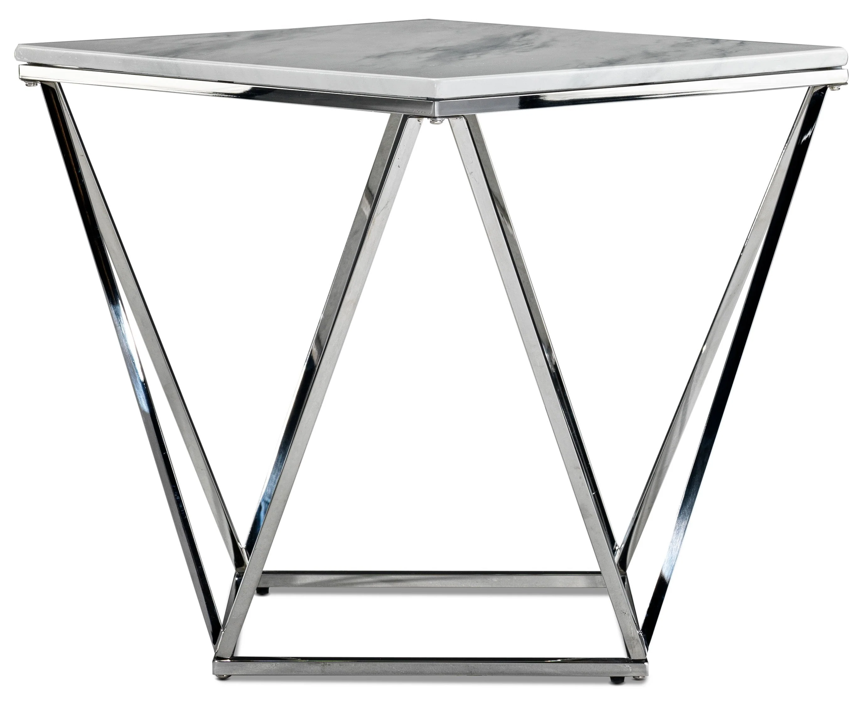 Raleigh End Table - White/Chrome - Image 2