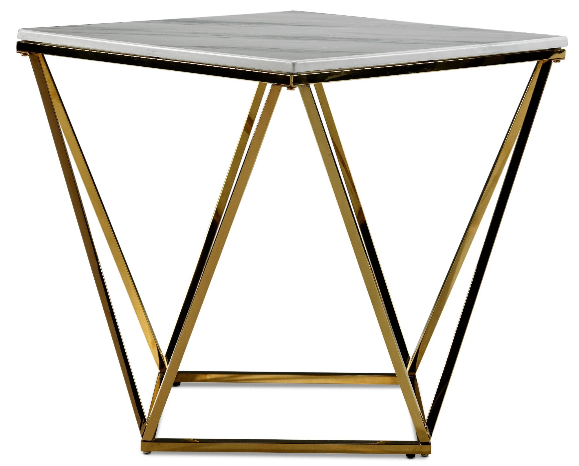 Raleigh End Table - White/Gold - Image 2