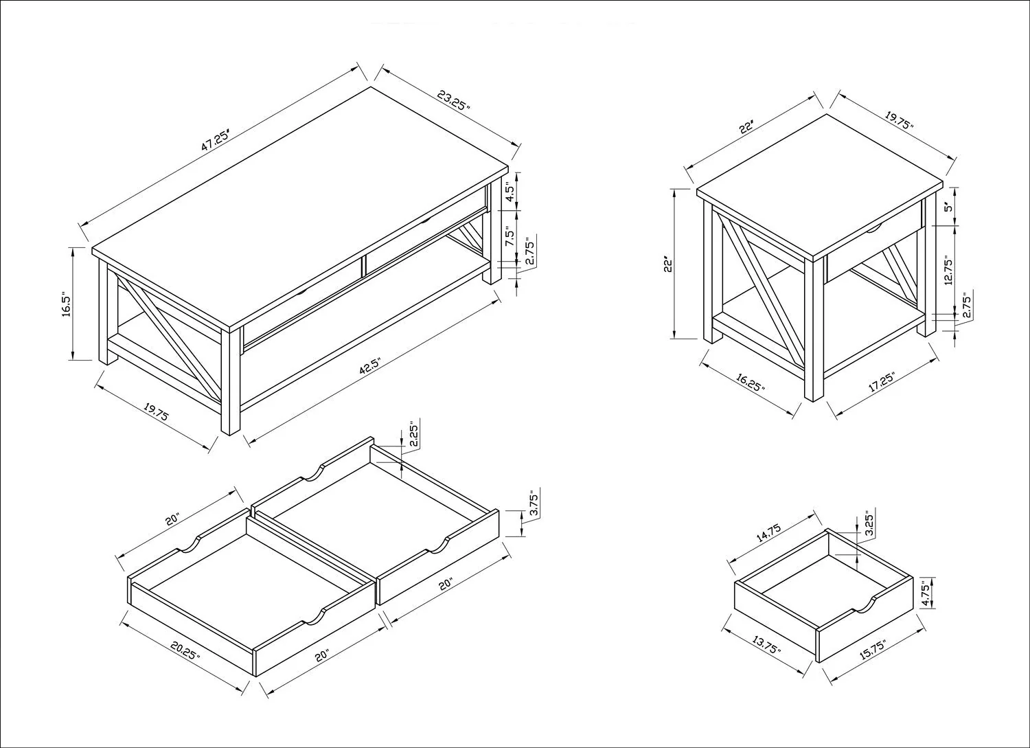Redver 2-Piece Coffee and End Table Package - Image 11