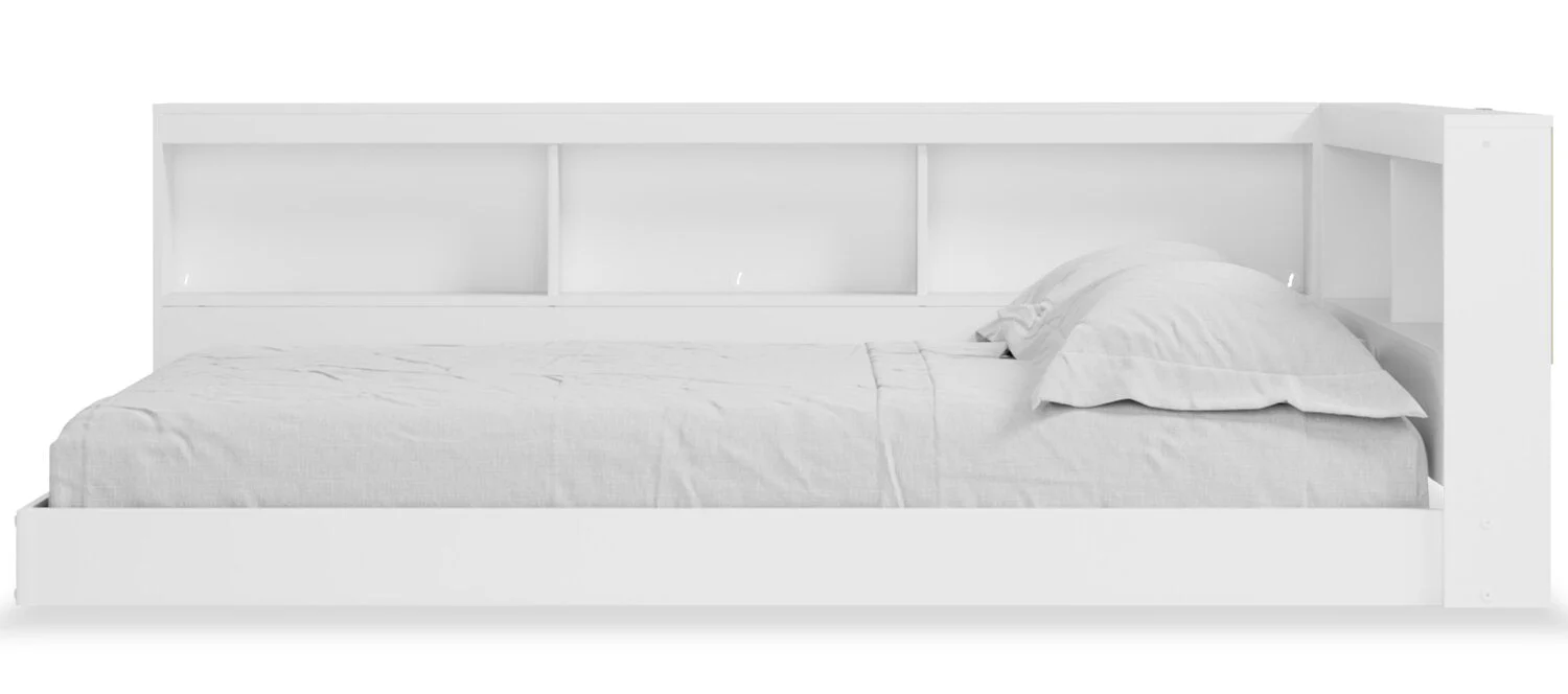 Ridge Full Bookcase Bed - White - Image 3