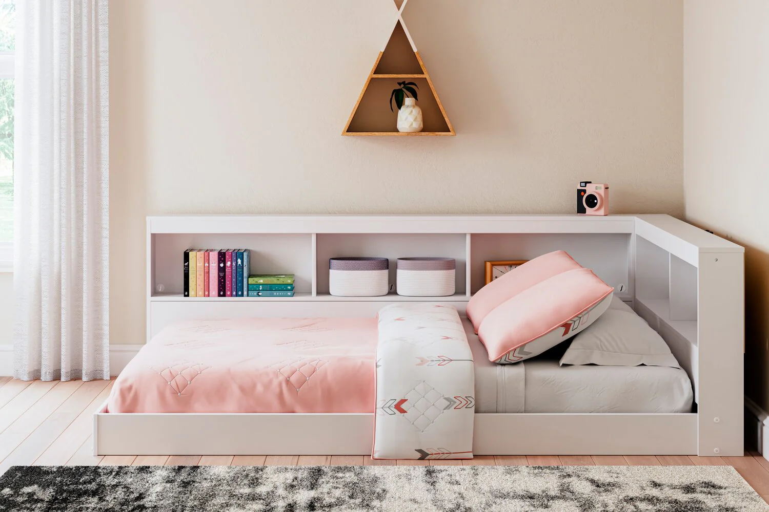 Ridge Full Bookcase Bed - White - Image 9