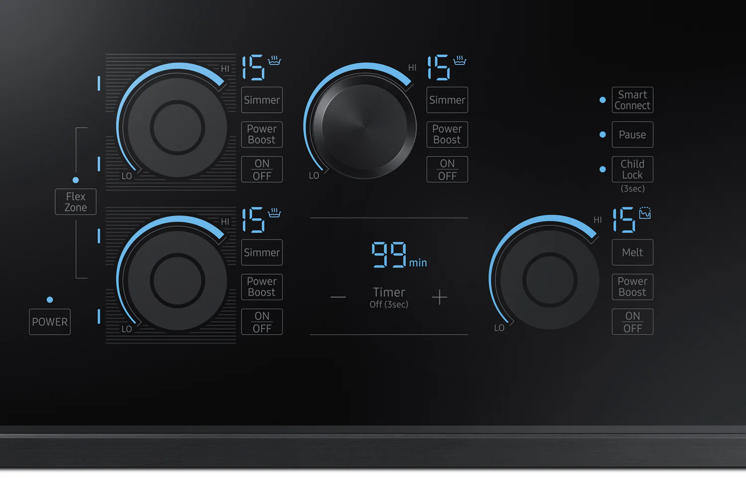 Samsung 30" Induction Cooktop with Virtual Flame Technology™ - NZ30K7880UG - Image 9