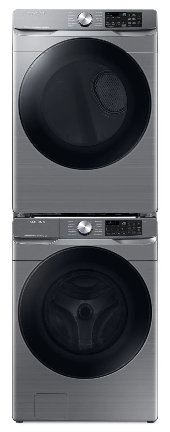 Samsung 5.2 Cu. Ft. Front-Load Washer and 7.5 Cu. Ft. Electric Dryer - Platinum - WF45B6300AP/US /DVE45B6305P/AC - Image 2