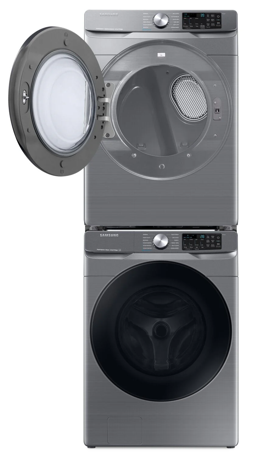 Samsung 5.2 Cu. Ft. Front-Load Washer and 7.5 Cu. Ft. Electric Dryer - Platinum - WF45B6300AP/US /DVE45B6305P/AC - Image 3