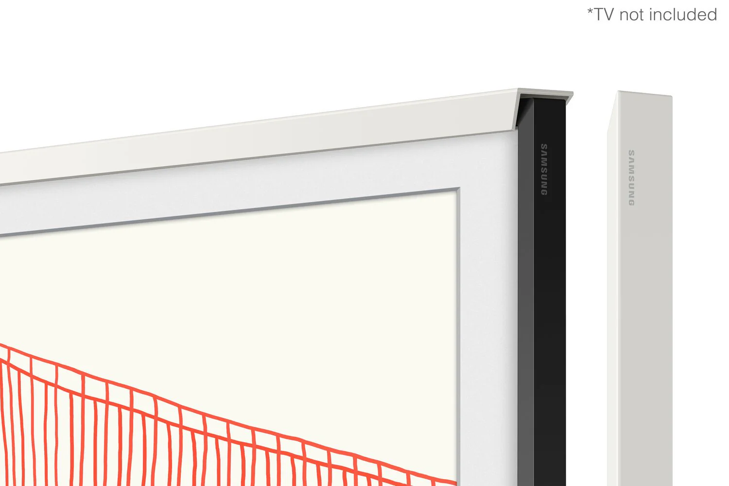 Samsung Customizable Bezel for 2021 50" The Frame TV - Modern White - Image 4