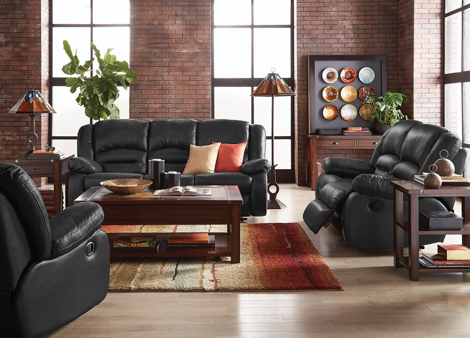 Sandford Genuine Leather Power Reclining Loveseat - Black - Image 3