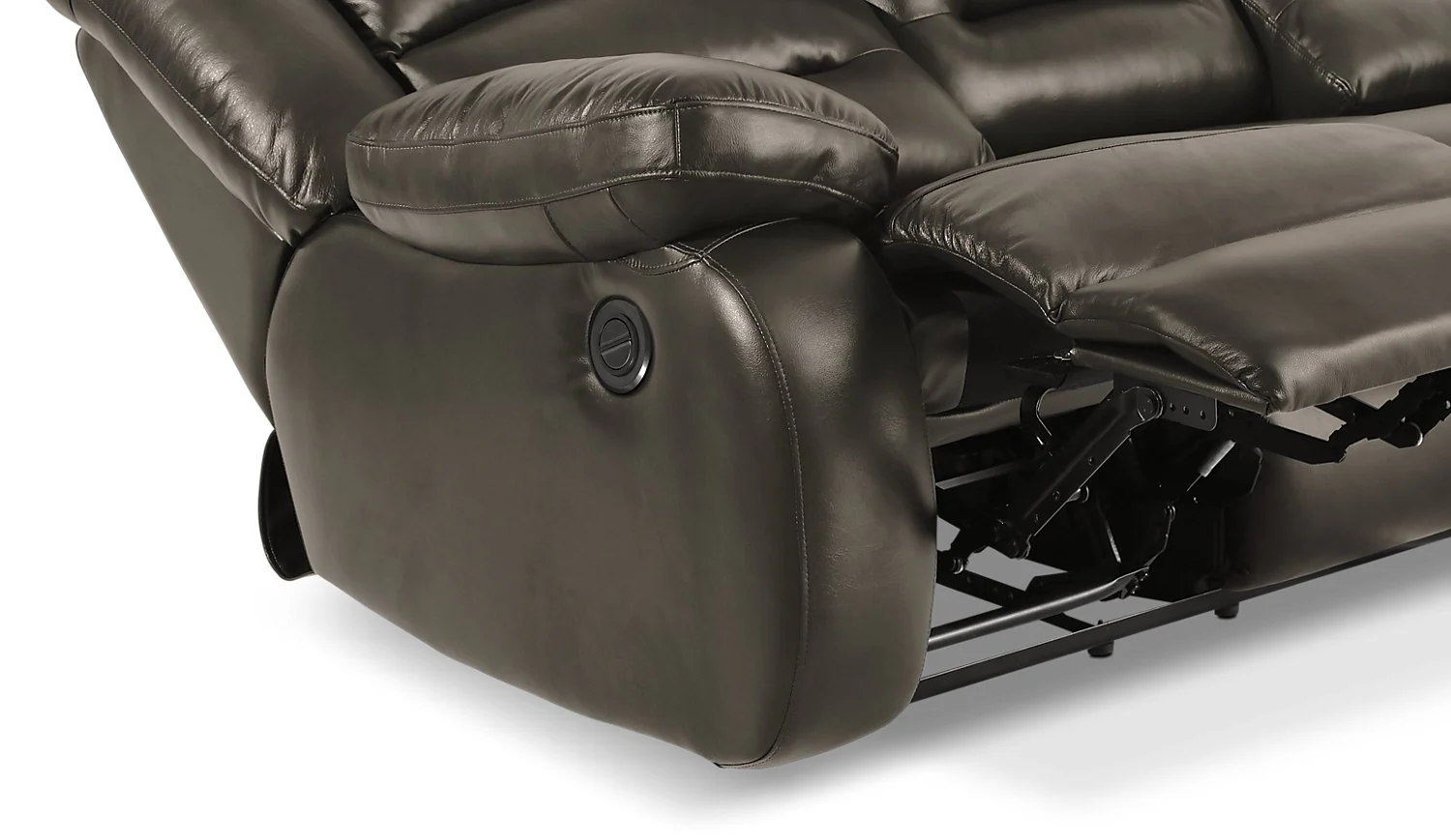 Sandford Genuine Leather Power Reclining Sofa - Grey - Image 4