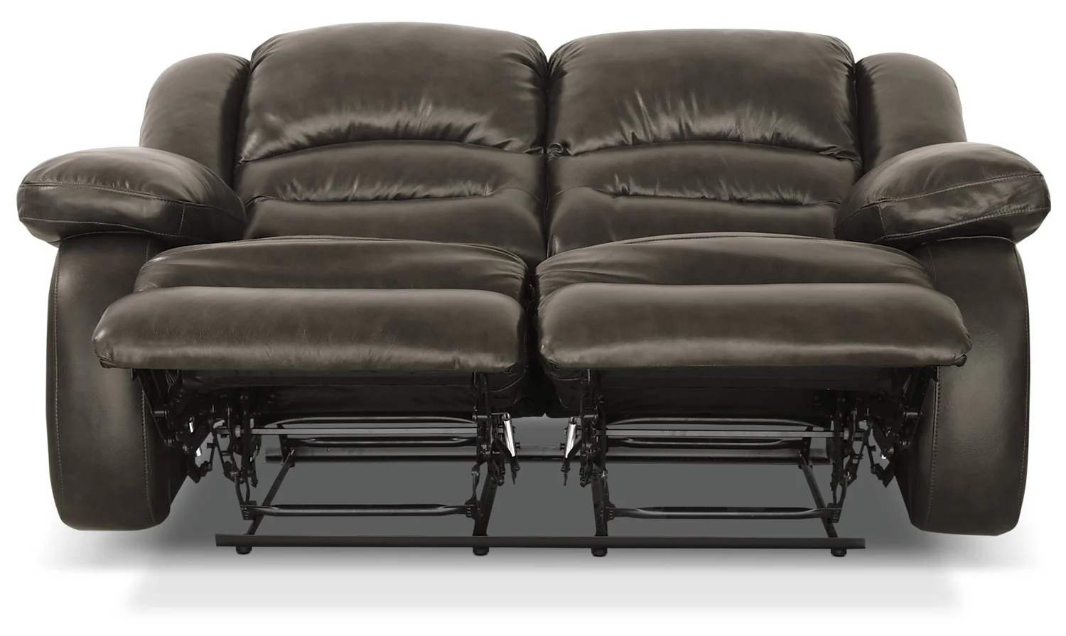Sandford Genuine Leather Reclining Loveseat - Grey - Image 2