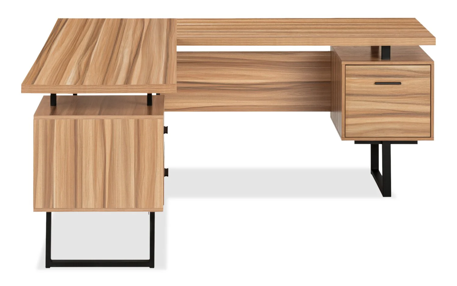 Segundo Reversible L-Shaped Corner Desk - Light Brown - Image 2