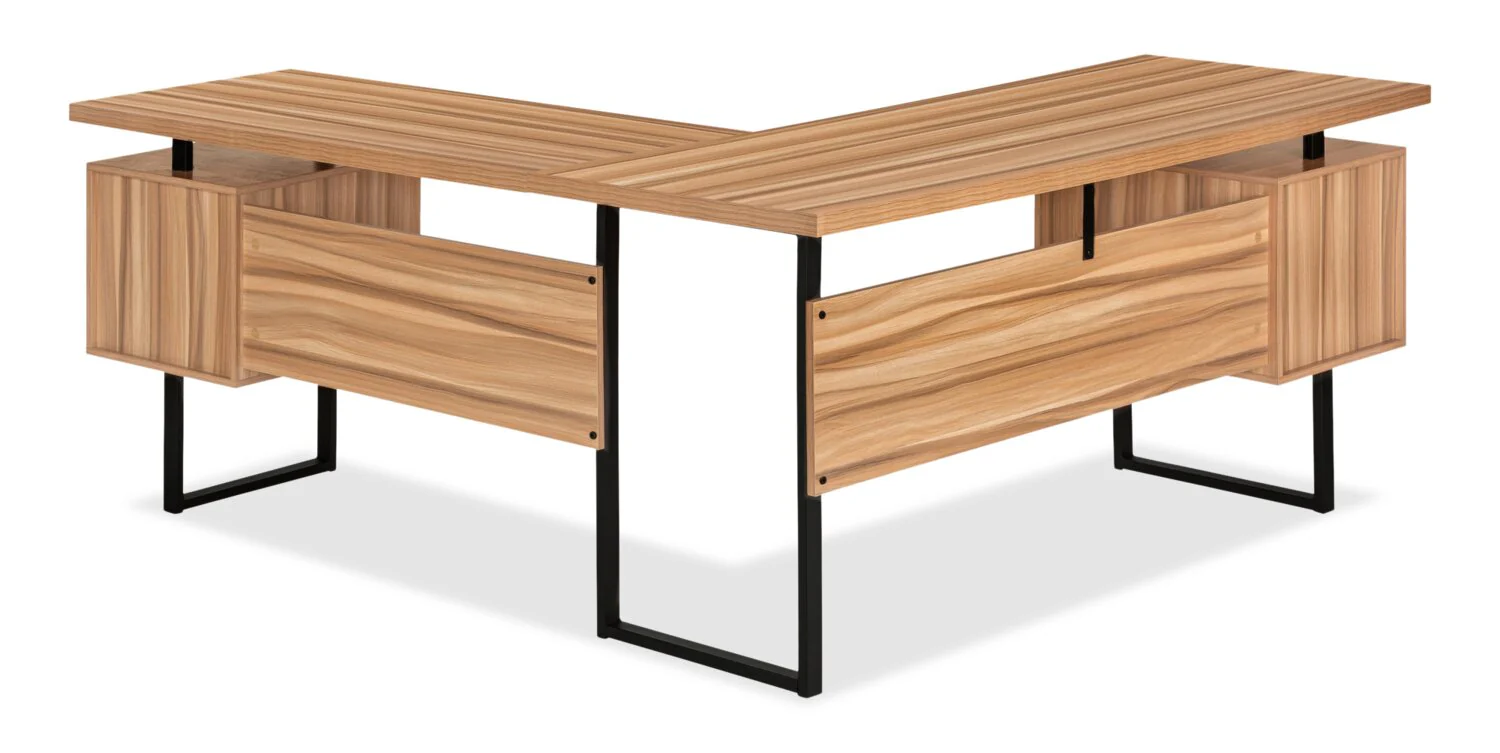Segundo Reversible L-Shaped Corner Desk - Light Brown - Image 4