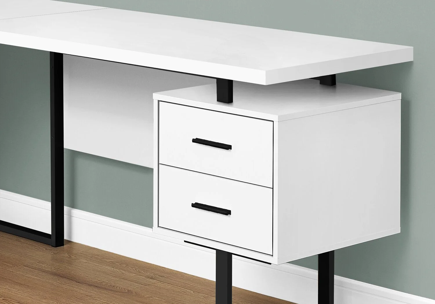 Segundo Reversible L-Shaped Corner Desk - White/Black - Image 2