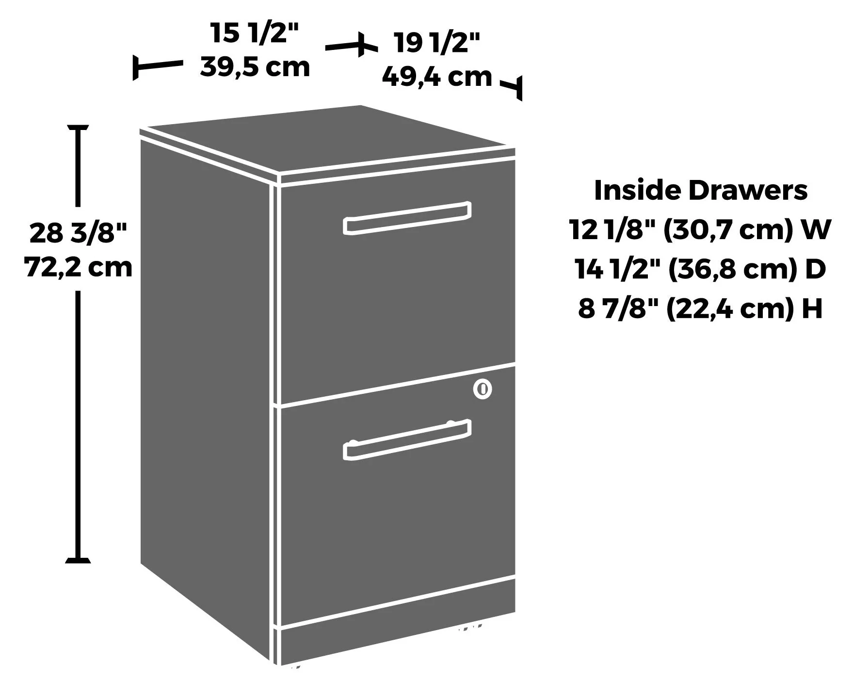 Sentinel Commercial Grade 2-Drawer Filing Cabinet - Hudson Elm - Image 8