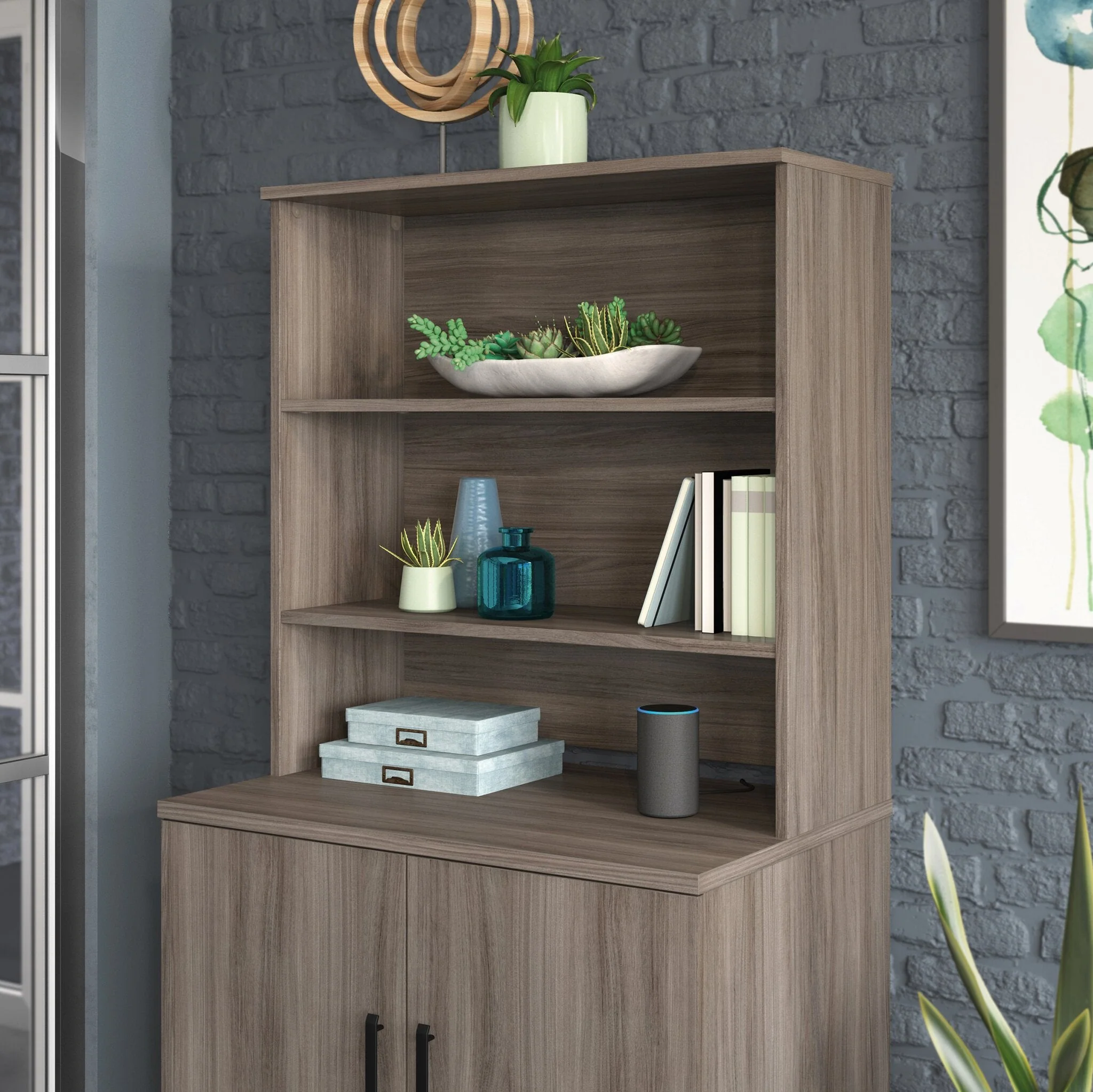 Sentinel Commercial Grade 36" x 36" Bookcase Hutch - Hudson Elm - Image 5