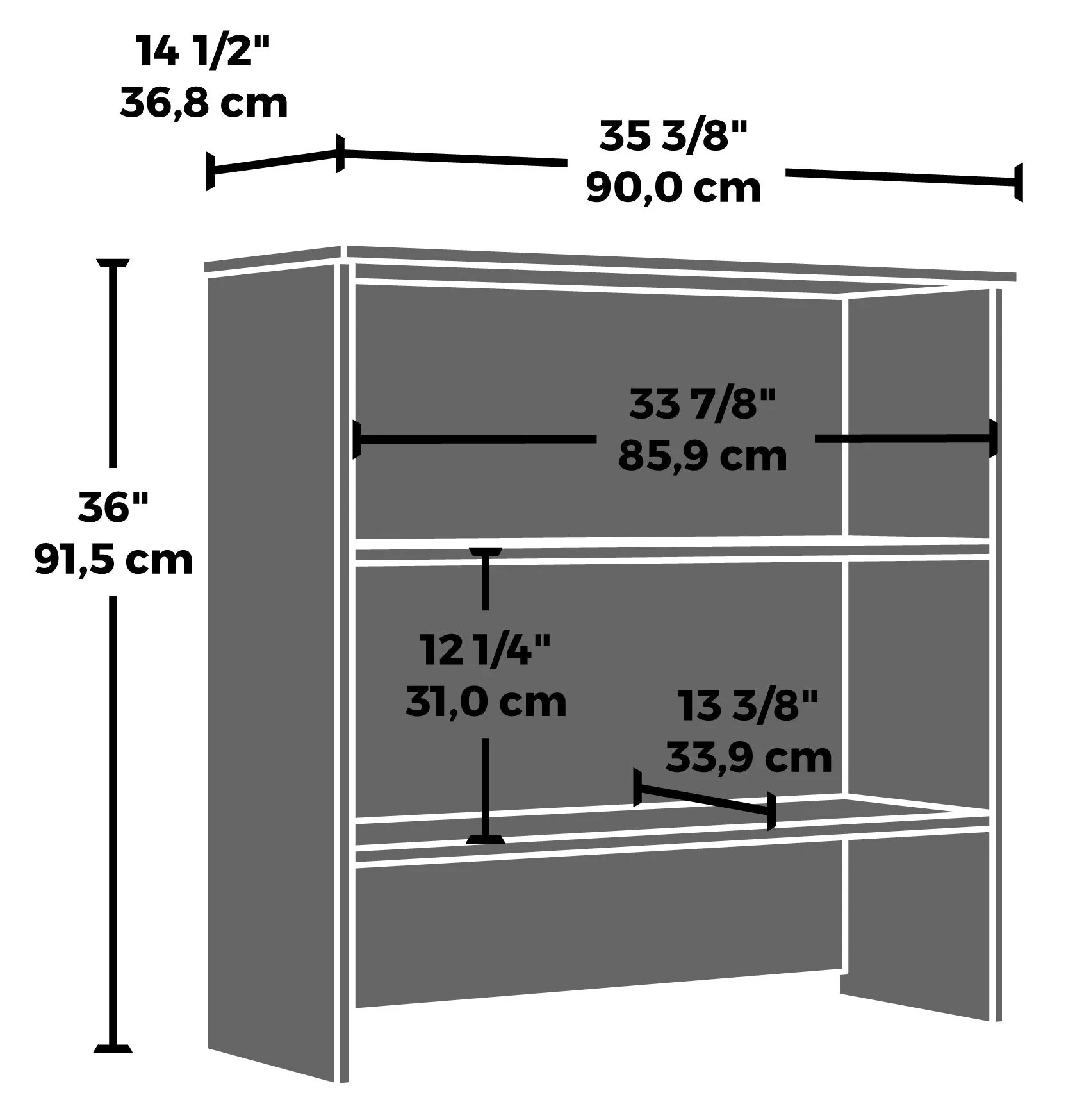 Sentinel Commercial Grade 36" x 36" Bookcase Hutch - Hudson Elm - Image 6