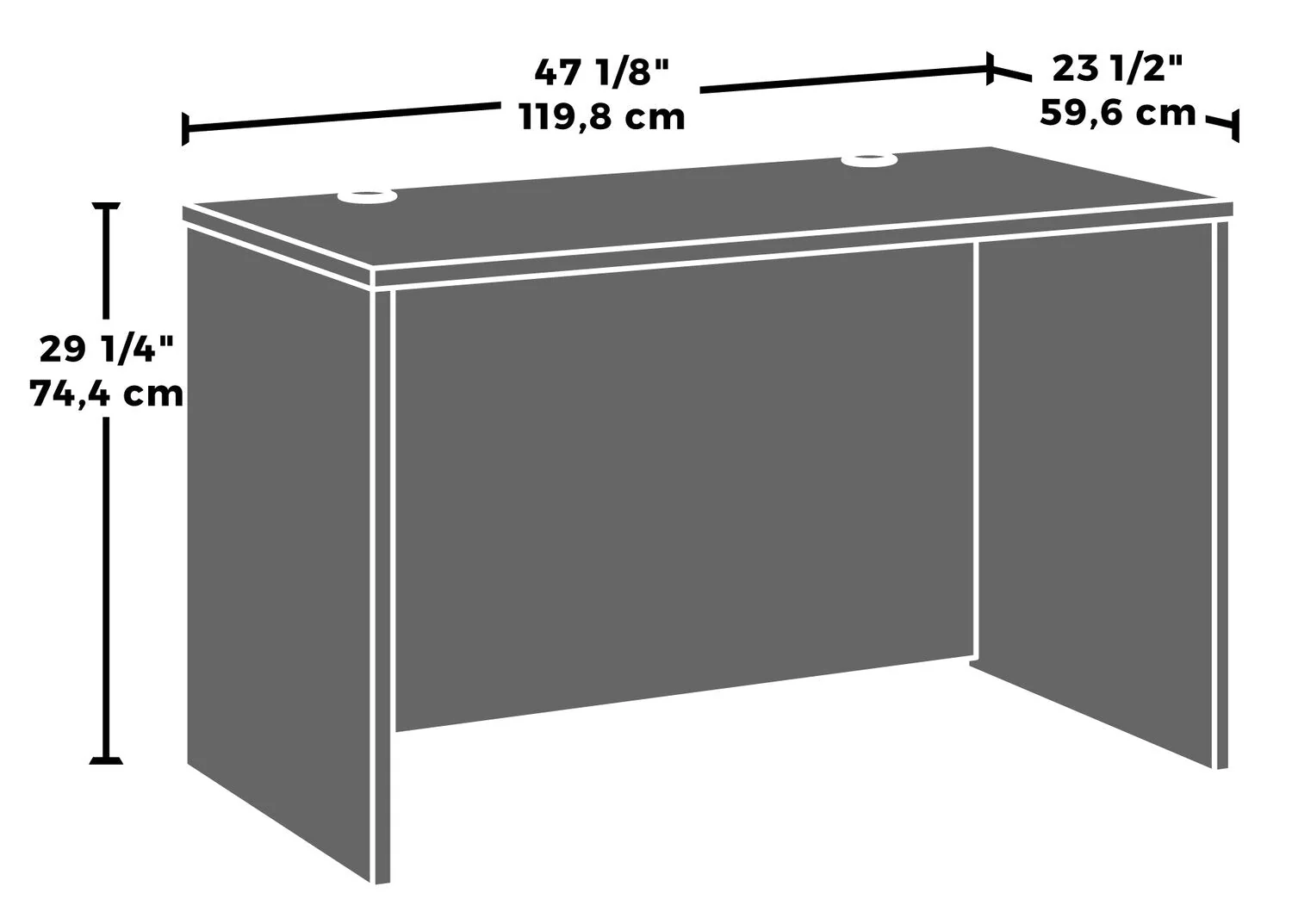 Sentinel Commercial Grade 48" x 24" Desk - Hudson Elm - Image 8