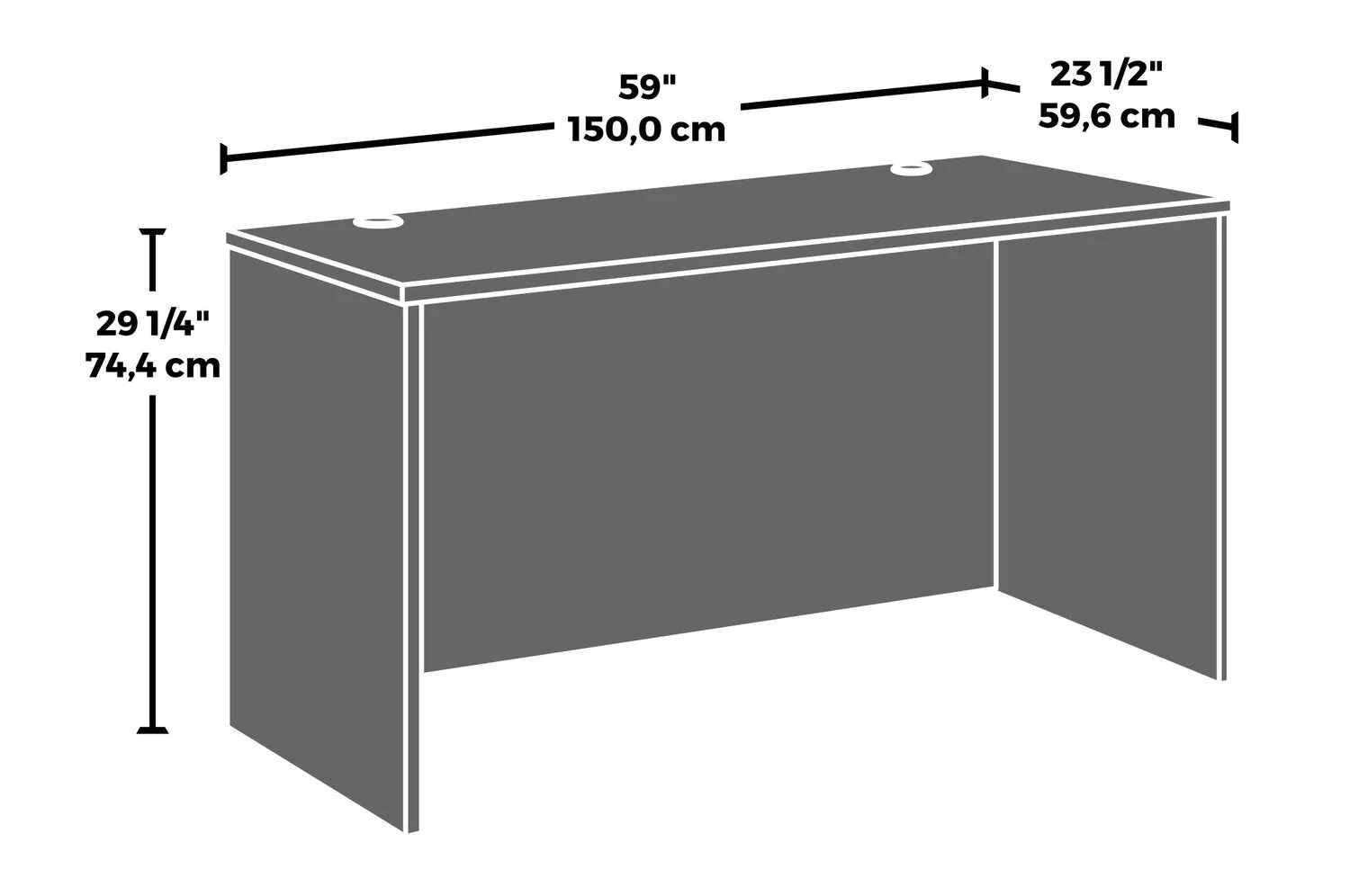 Sentinel Commercial Grade 60" x 24" Desk - Classic Cherry - Image 10