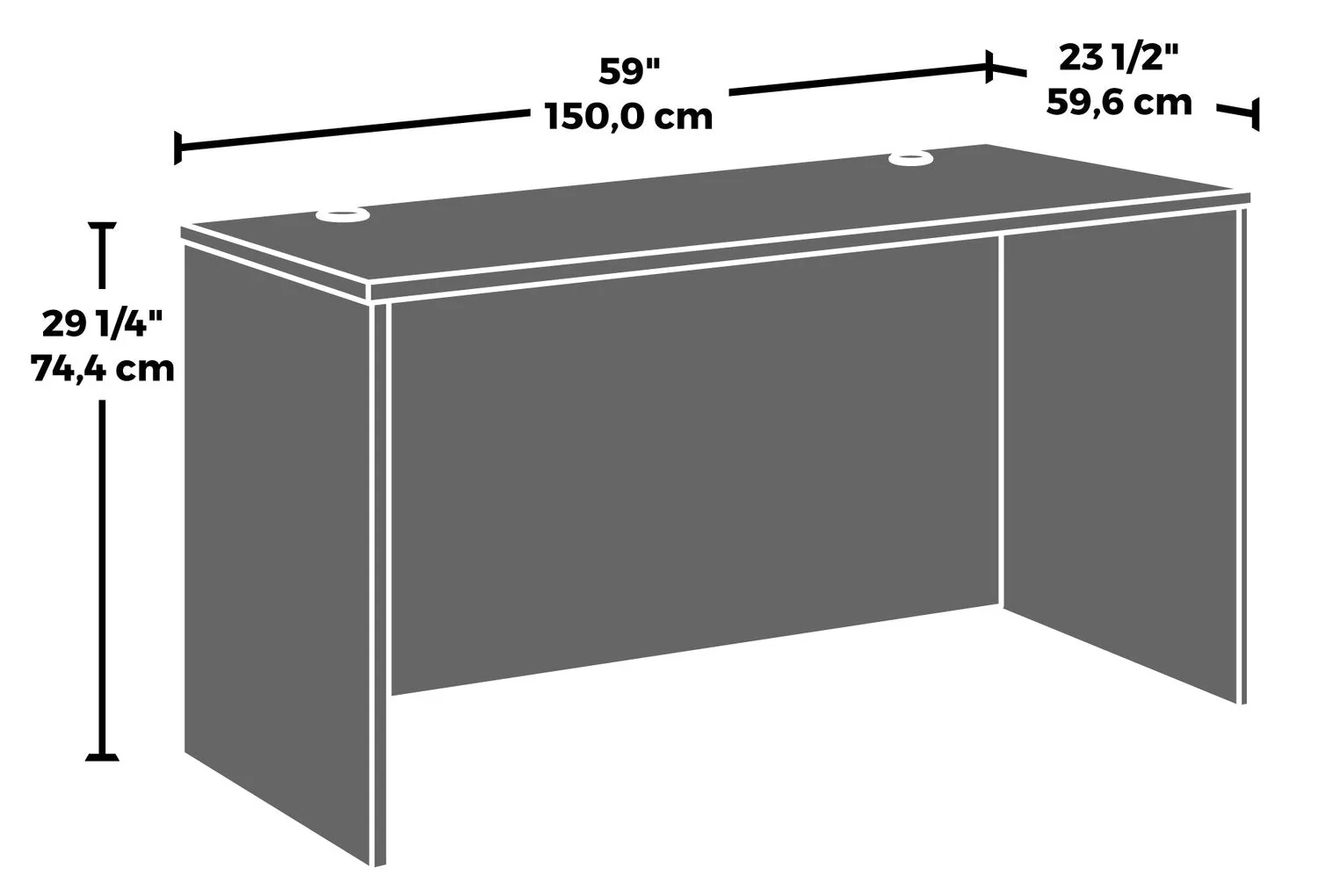 Sentinel Commercial Grade 60" x 24" Desk - Noble Elm - Image 10