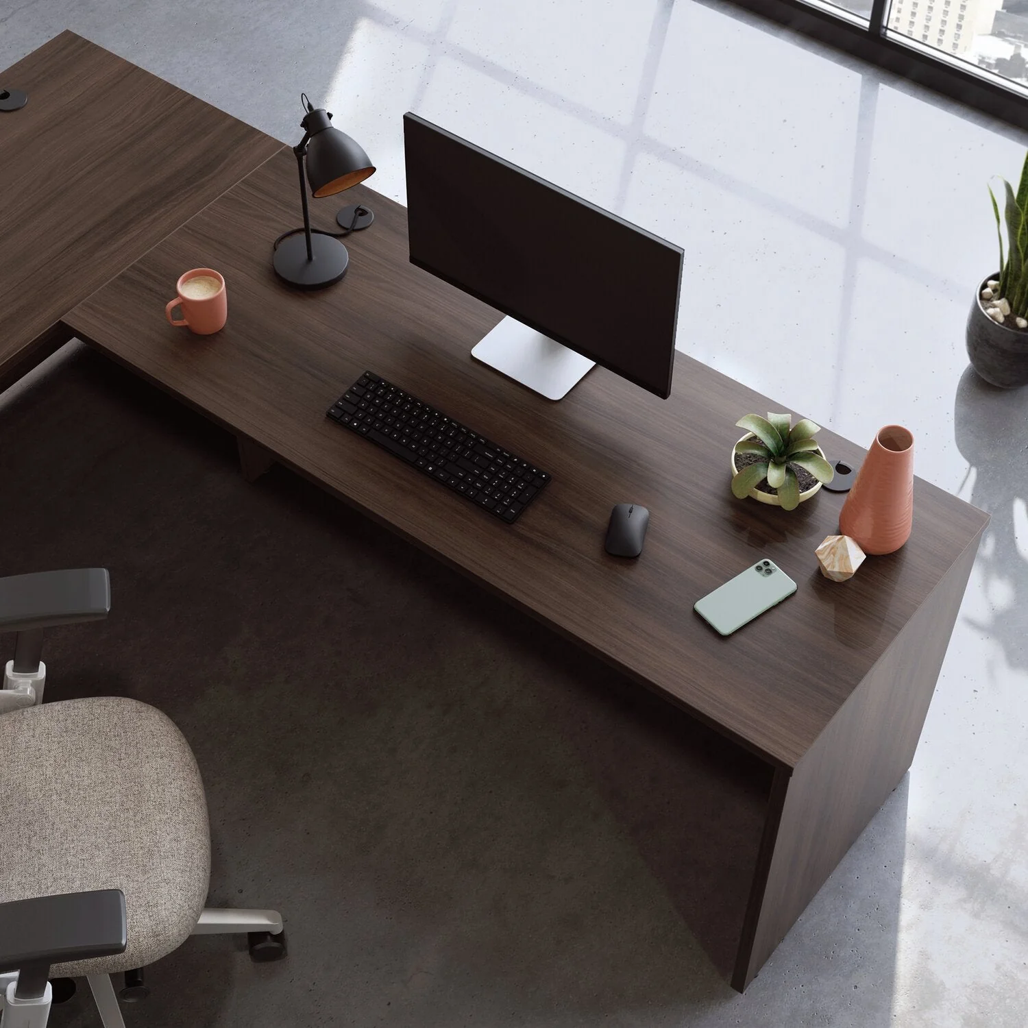 Sentinel Commercial Grade 60" x 24" Desk - Noble Elm - Image 4