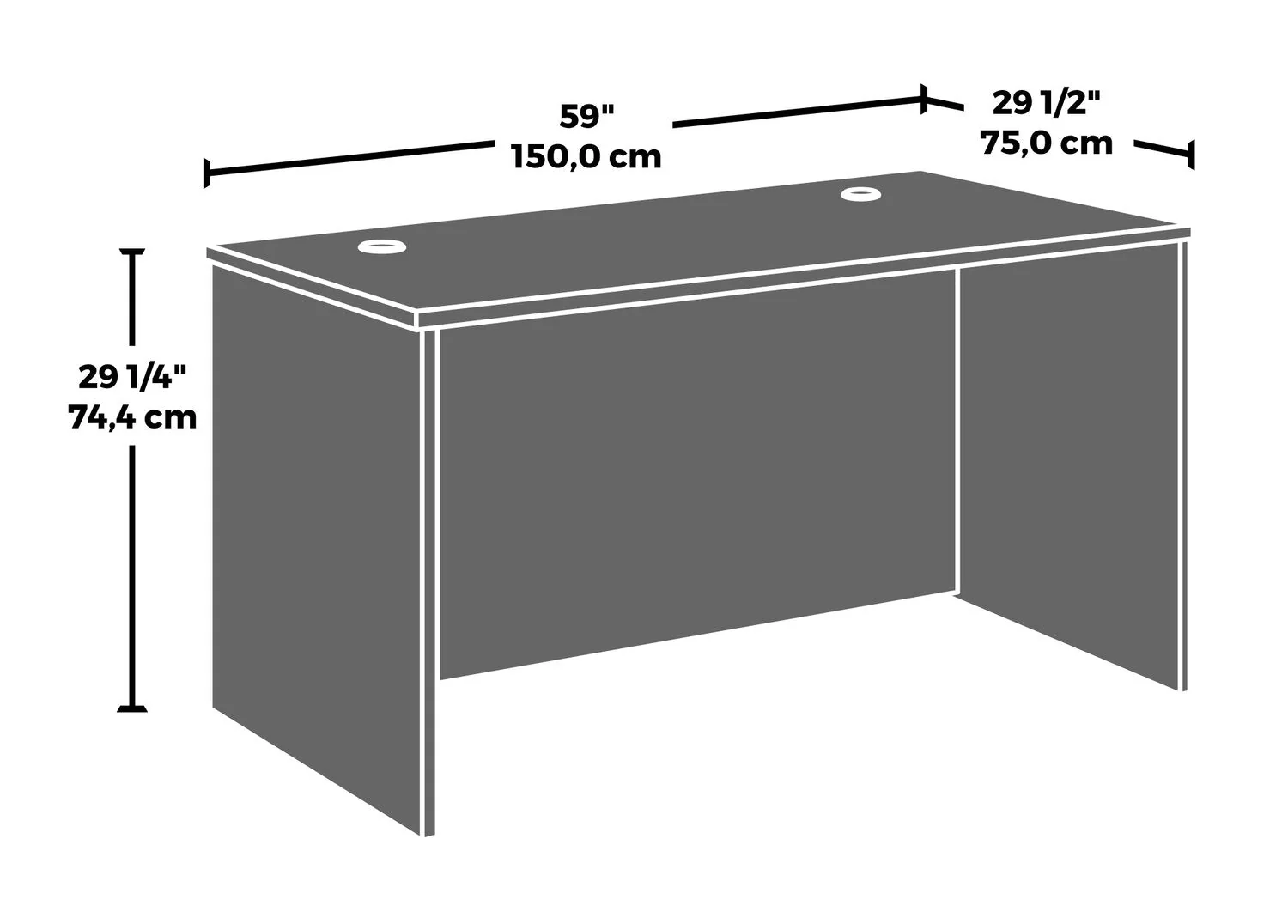 Sentinel Commercial Grade 60" x 30" Desk - Classic Cherry - Image 8