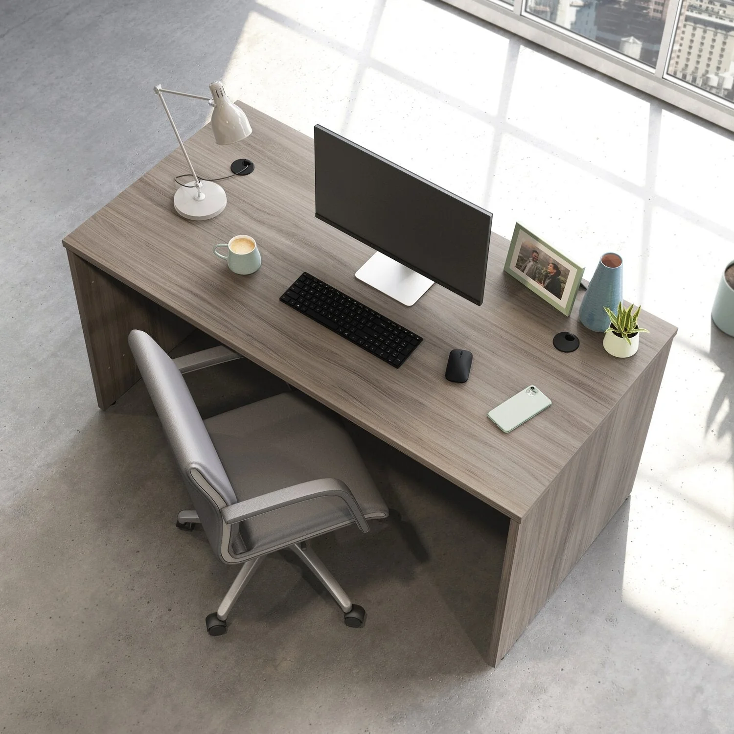 Sentinel Commercial Grade 60" x 30" Desk - Hudson Elm - Image 2
