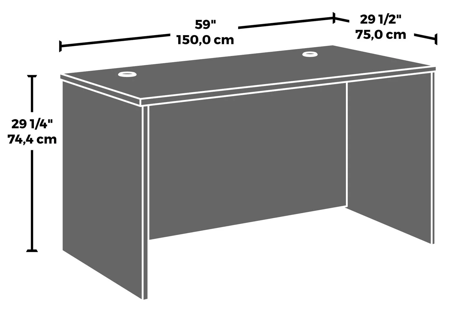 Sentinel Commercial Grade 60" x 30" Desk - Noble Elm - Image 8