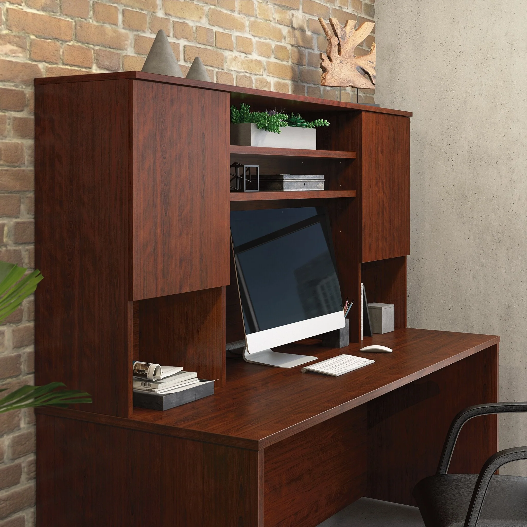 Sentinel Commercial Grade 72" Storage Hutch - Classic Cherry - Image 7