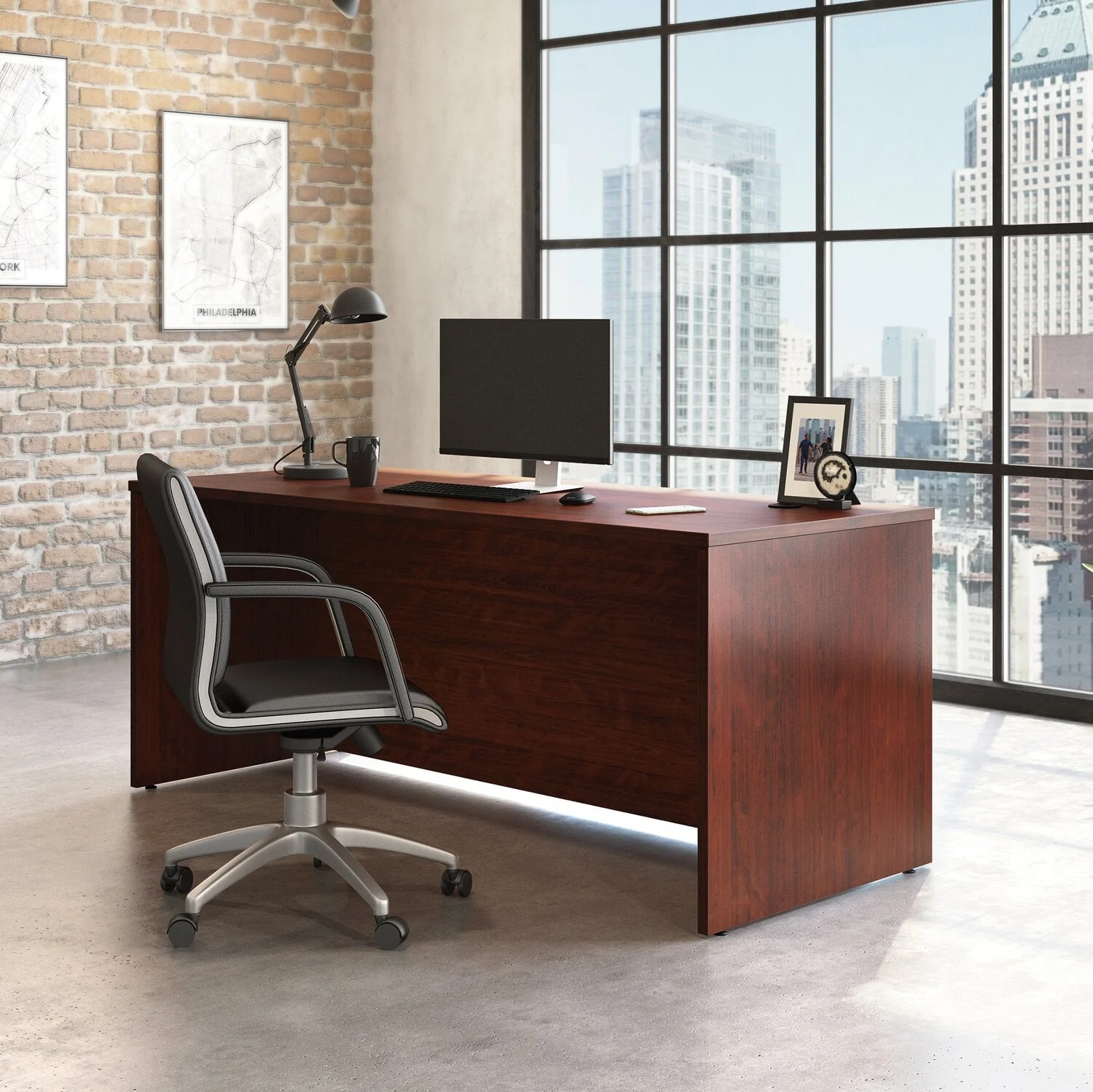 Sentinel Commercial Grade 72" x 30" Desk - Classic Cherry - Image 2