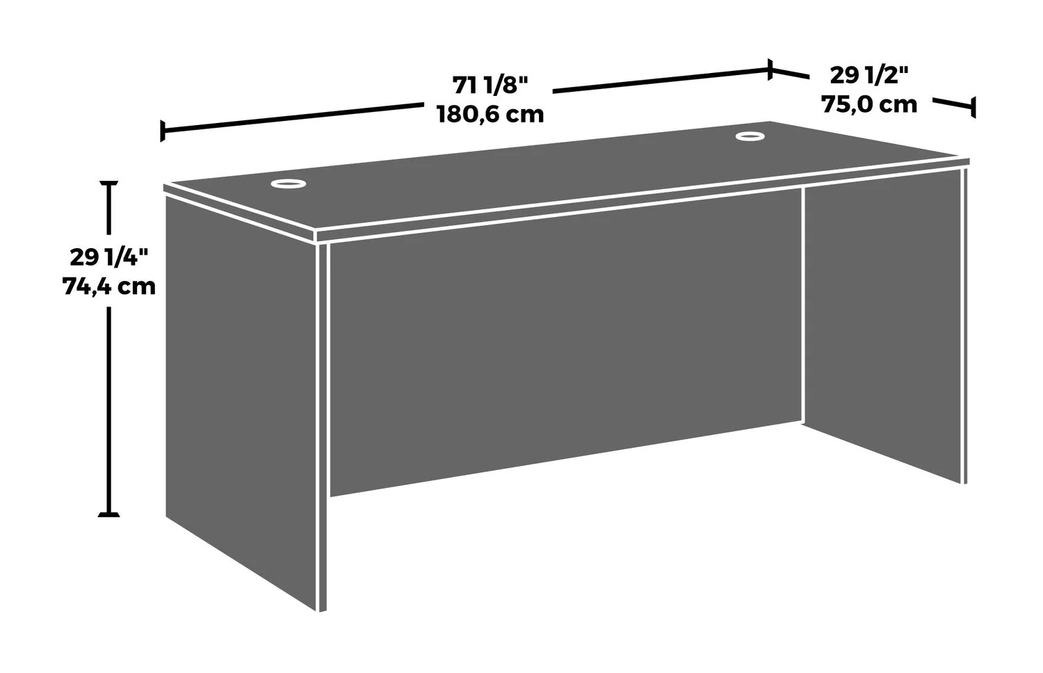 Sentinel Commercial Grade 72" x 30" Desk - Classic Cherry - Image 8