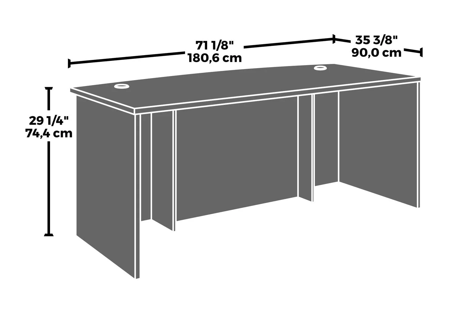 Sentinel Commercial Grade 72" x 36" Desk - Classic Cherry - Image 10