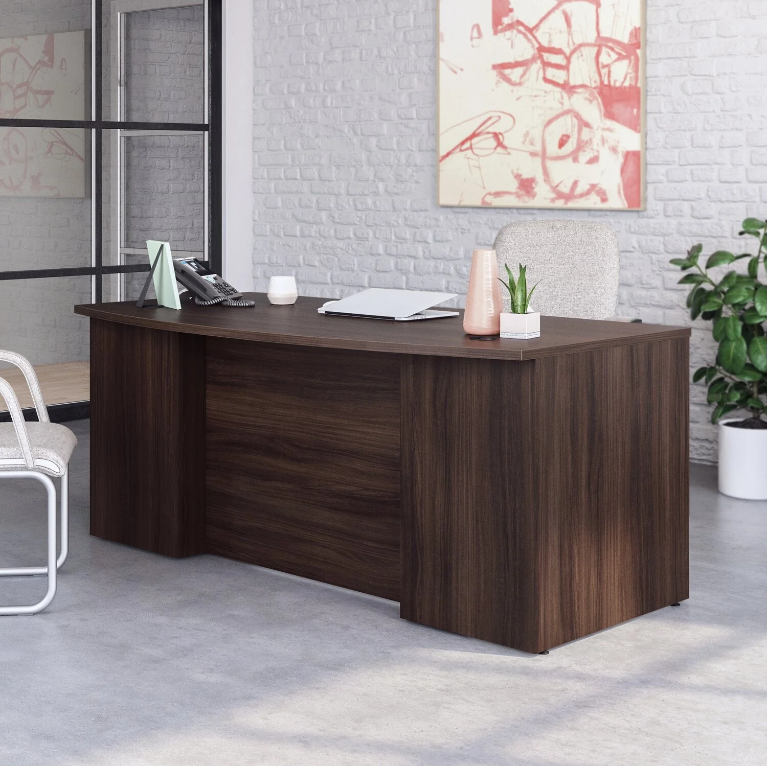 Sentinel Commercial Grade 72" x 36" Desk - Noble Elm - Image 3