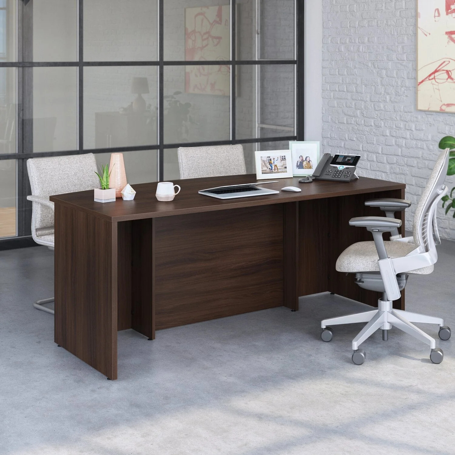 Sentinel Commercial Grade 72" x 36" Desk - Noble Elm - Image 4