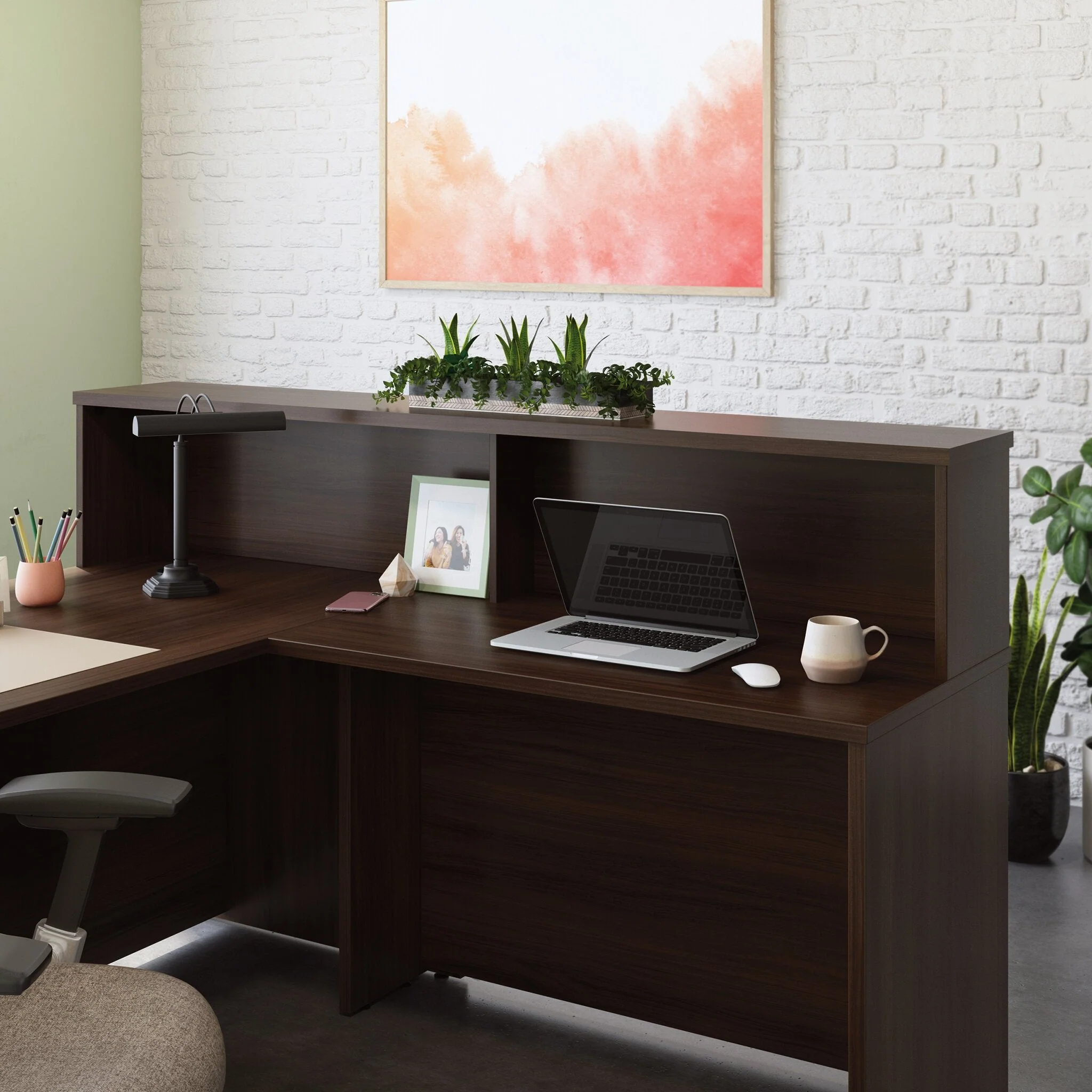 Sentinel Commercial Grade Reception Hutch - Noble Elm - Image 3