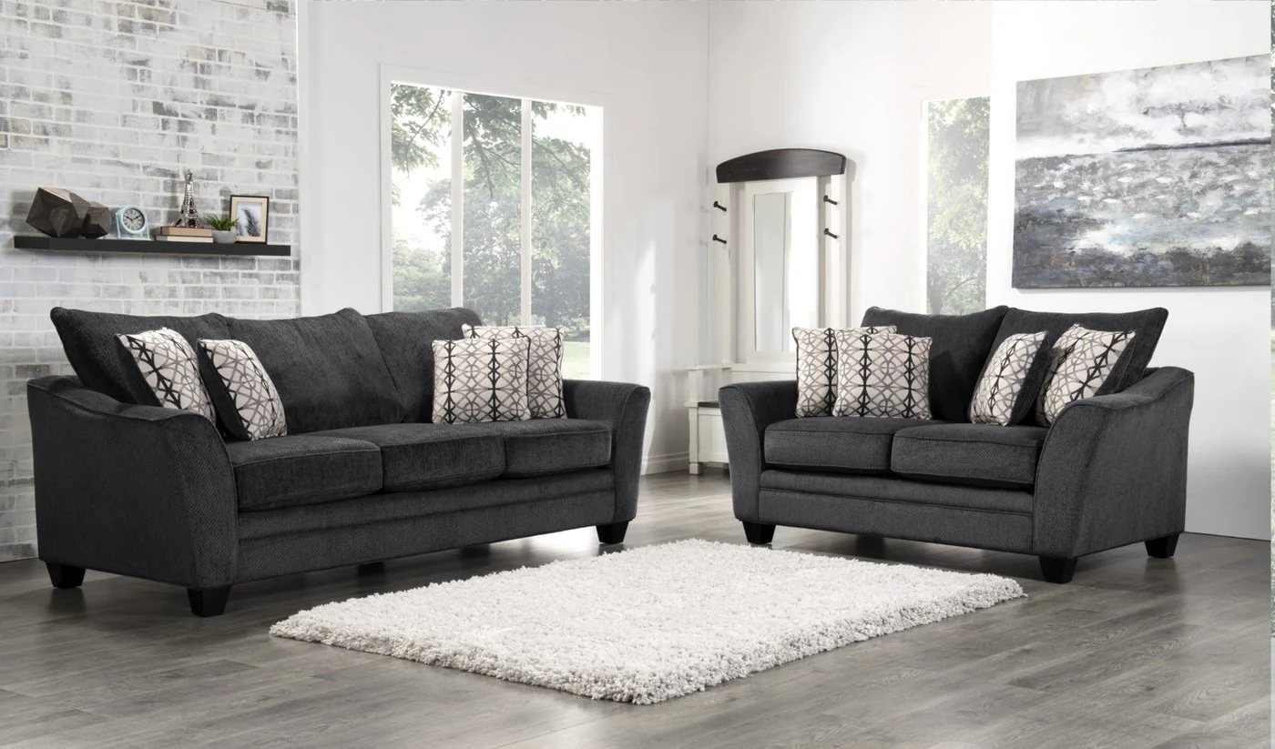 Sherwood Chenille Loveseat - Charcoal - Image 2