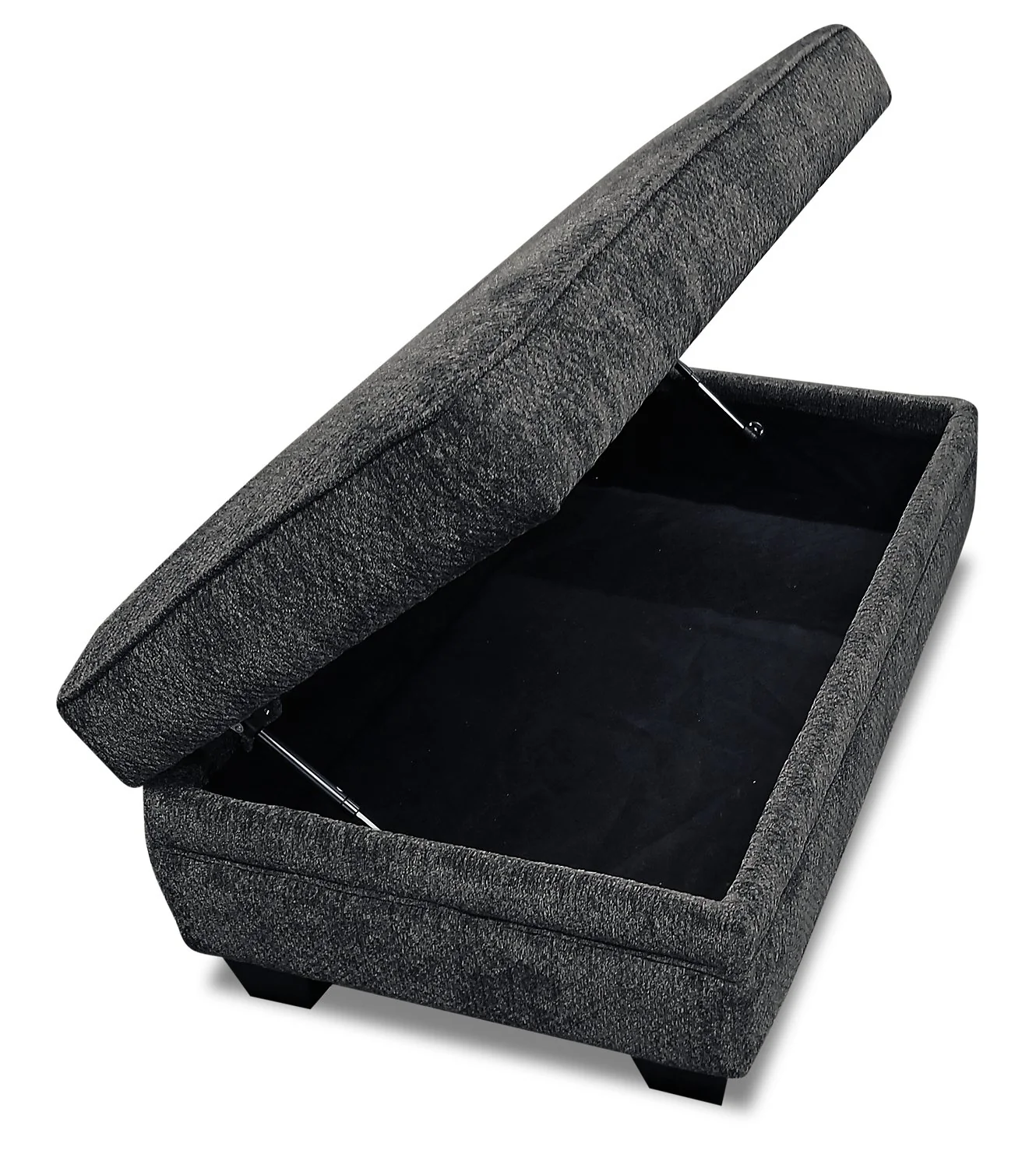 Sherwood Chenille Ottoman - Charcoal - Image 2