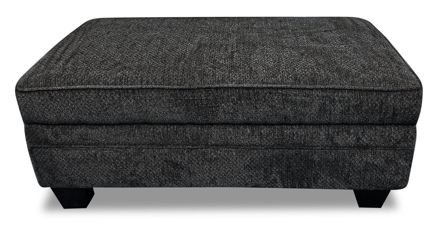 Sherwood Chenille Ottoman - Charcoal - Image 3