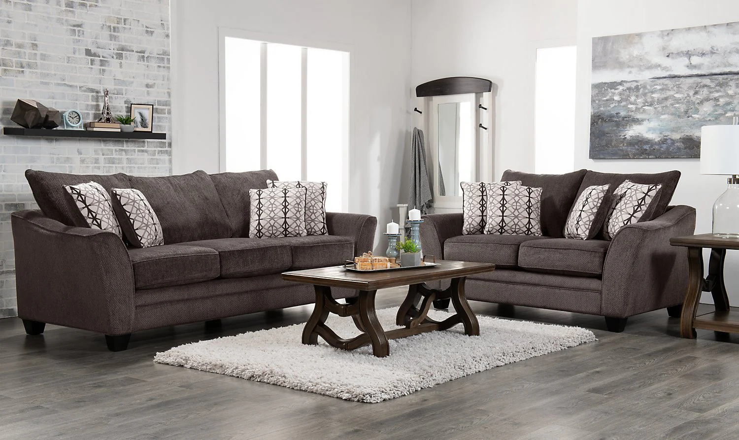 Sherwood Chenille Sofa - Brown - Image 2