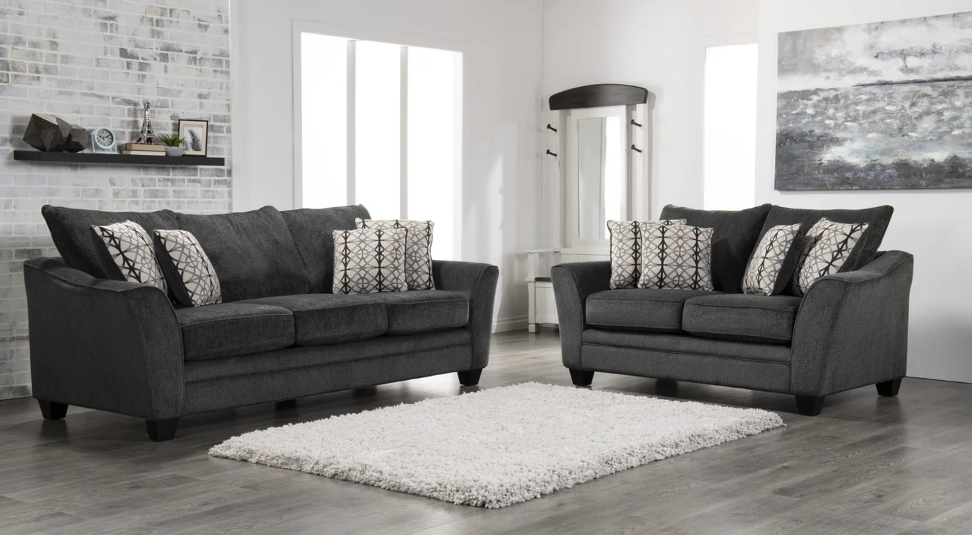 Sherwood Chenille Sofa - Charcoal - Image 2