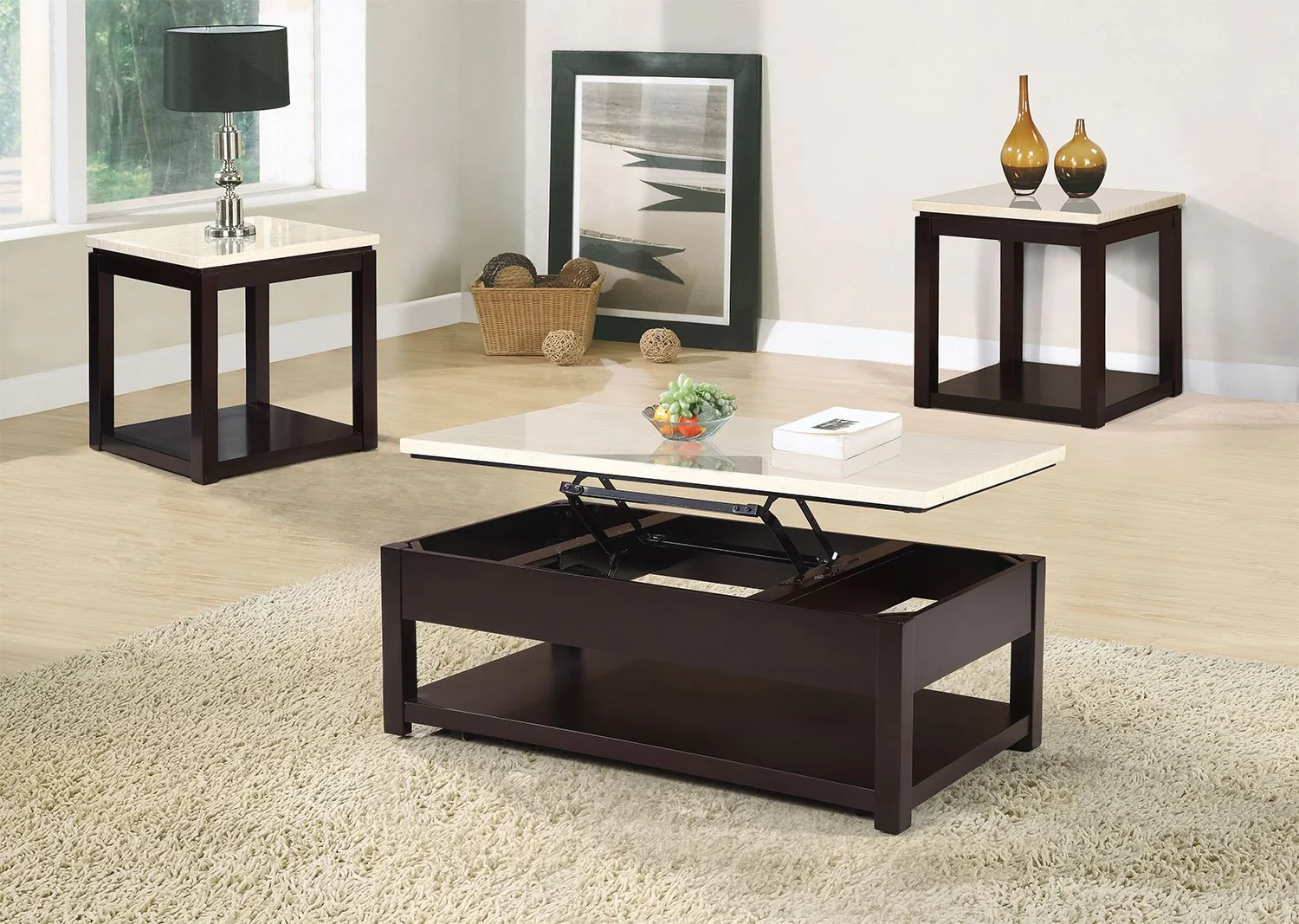 Sittingbourne Lift-Top Coffee Table - Beige - Image 4